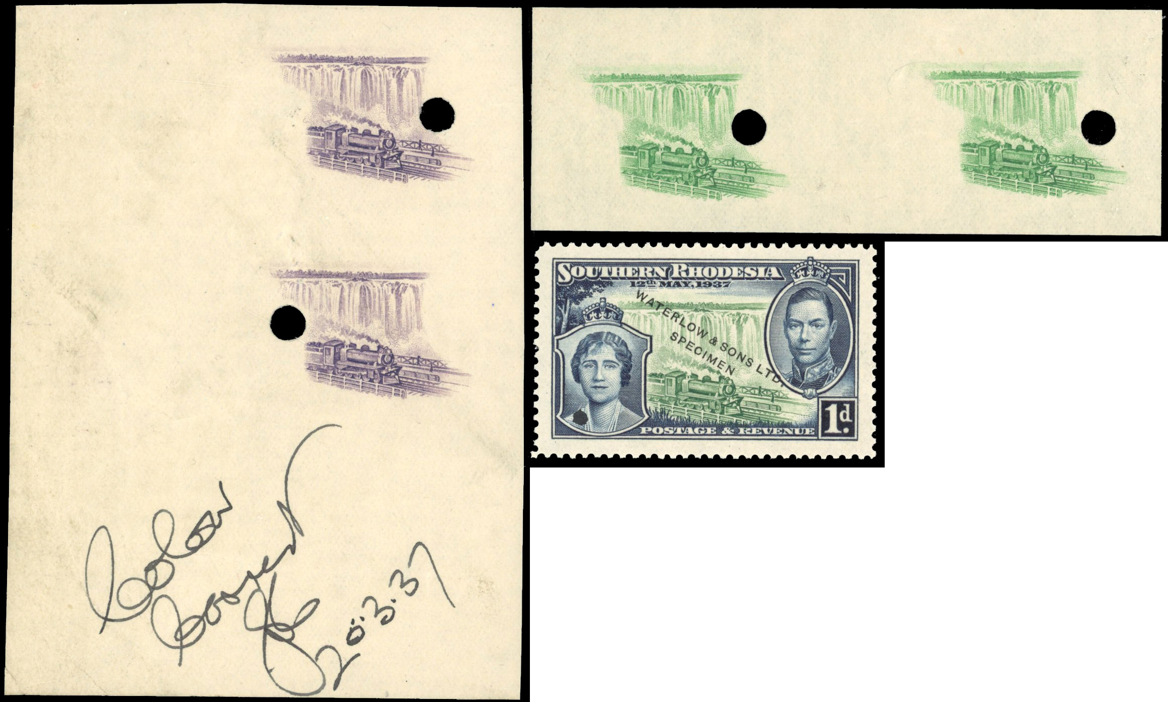Southern Rhodesia 1937 Coronation proofs