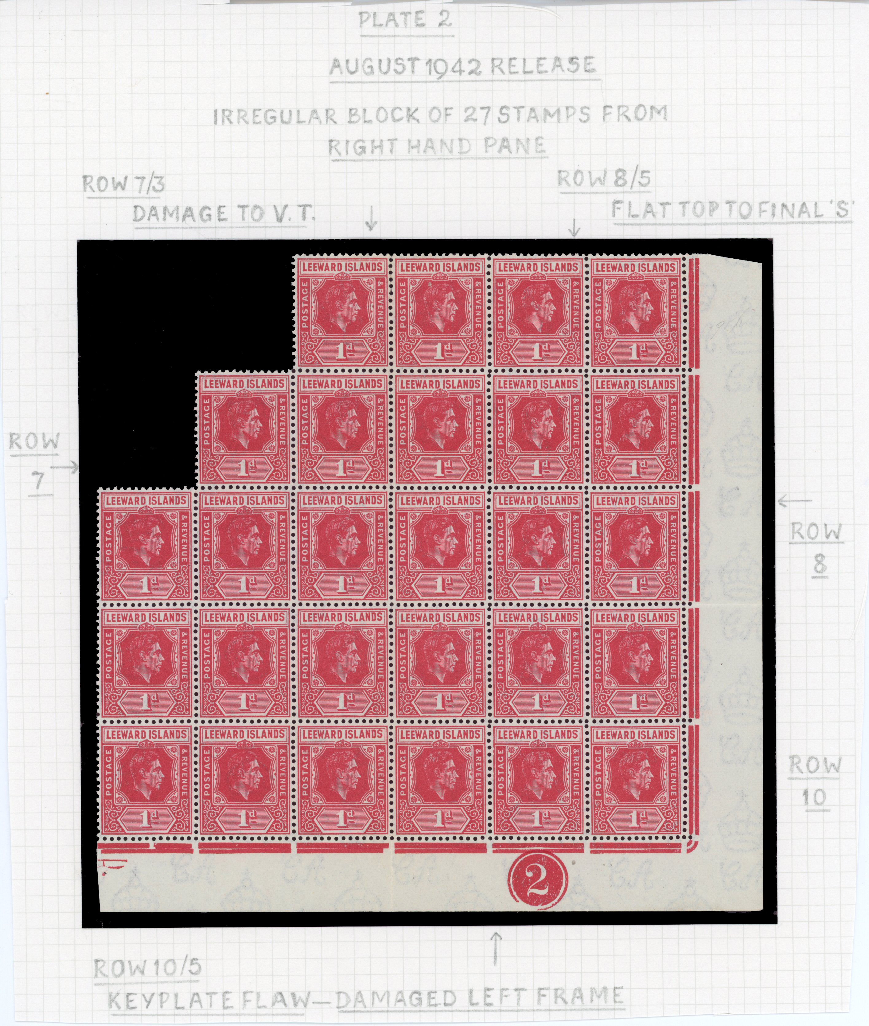 Leeward Islands SG 99ca block mint