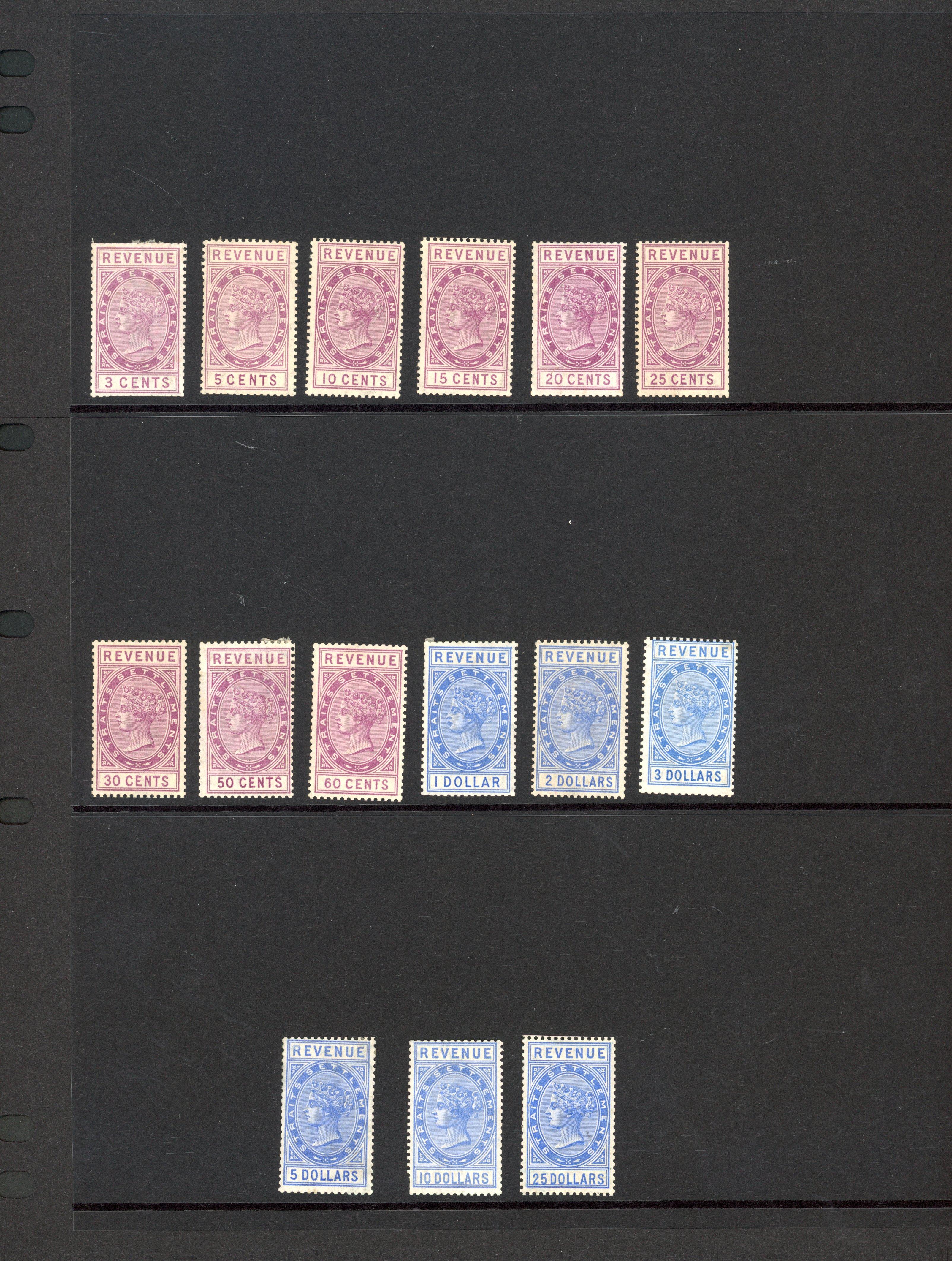 Straits Revenues 1881-6 set mint