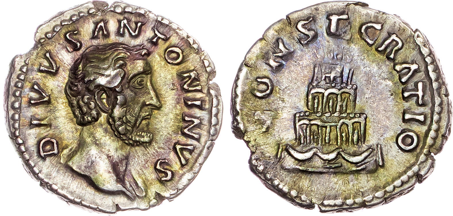 Divus Antoninus Pius (AD 138-161) AR Denarius, Rome, AD 161, 3.57g.