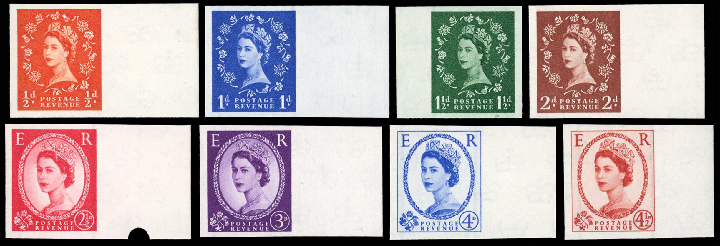 Great Britain 1958 ½d-4½d "Wildings", Set of Eight, BPMA Imprimatur, SG 587/94