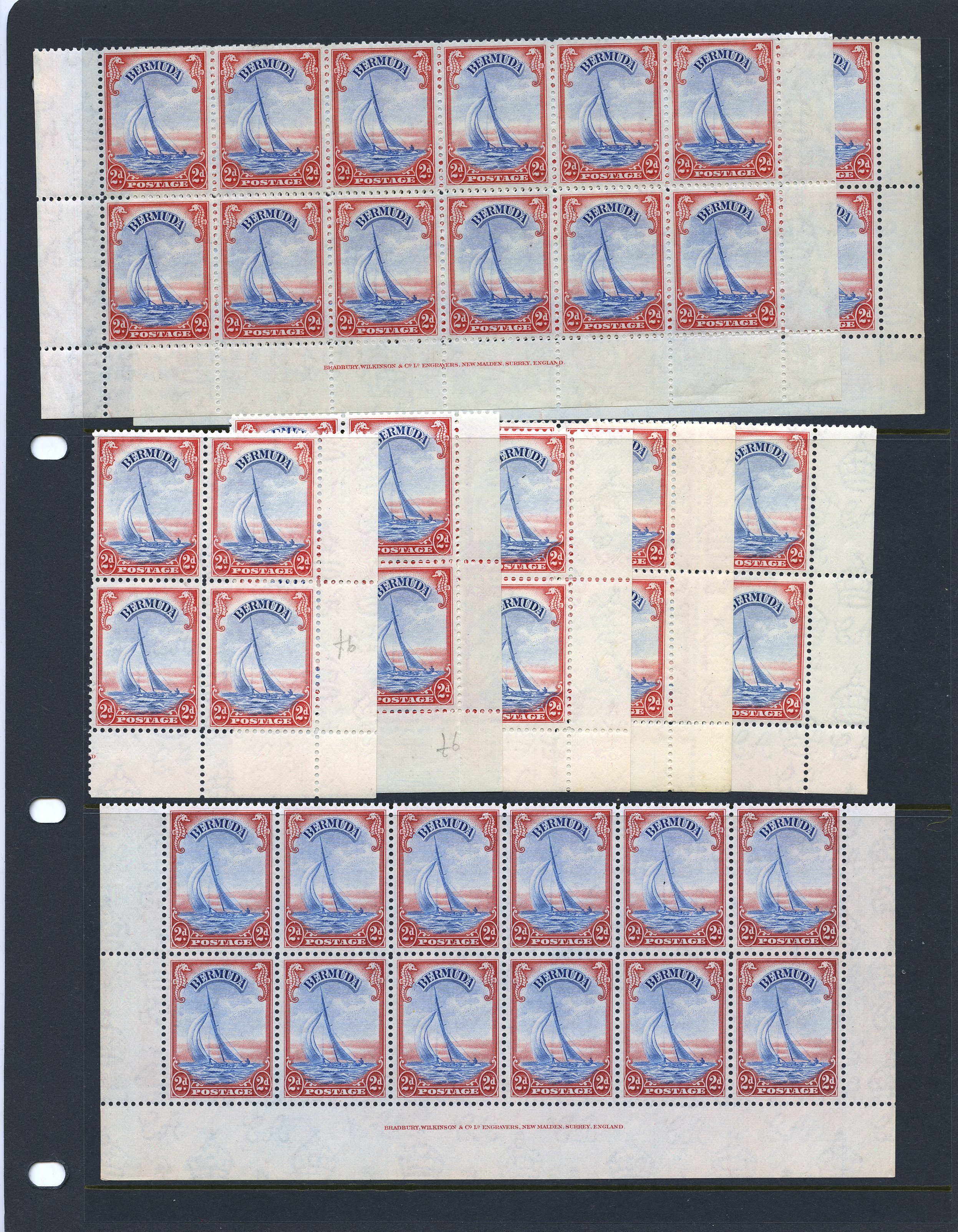 1940-52 2d ultramarine and scarlet unmounted...