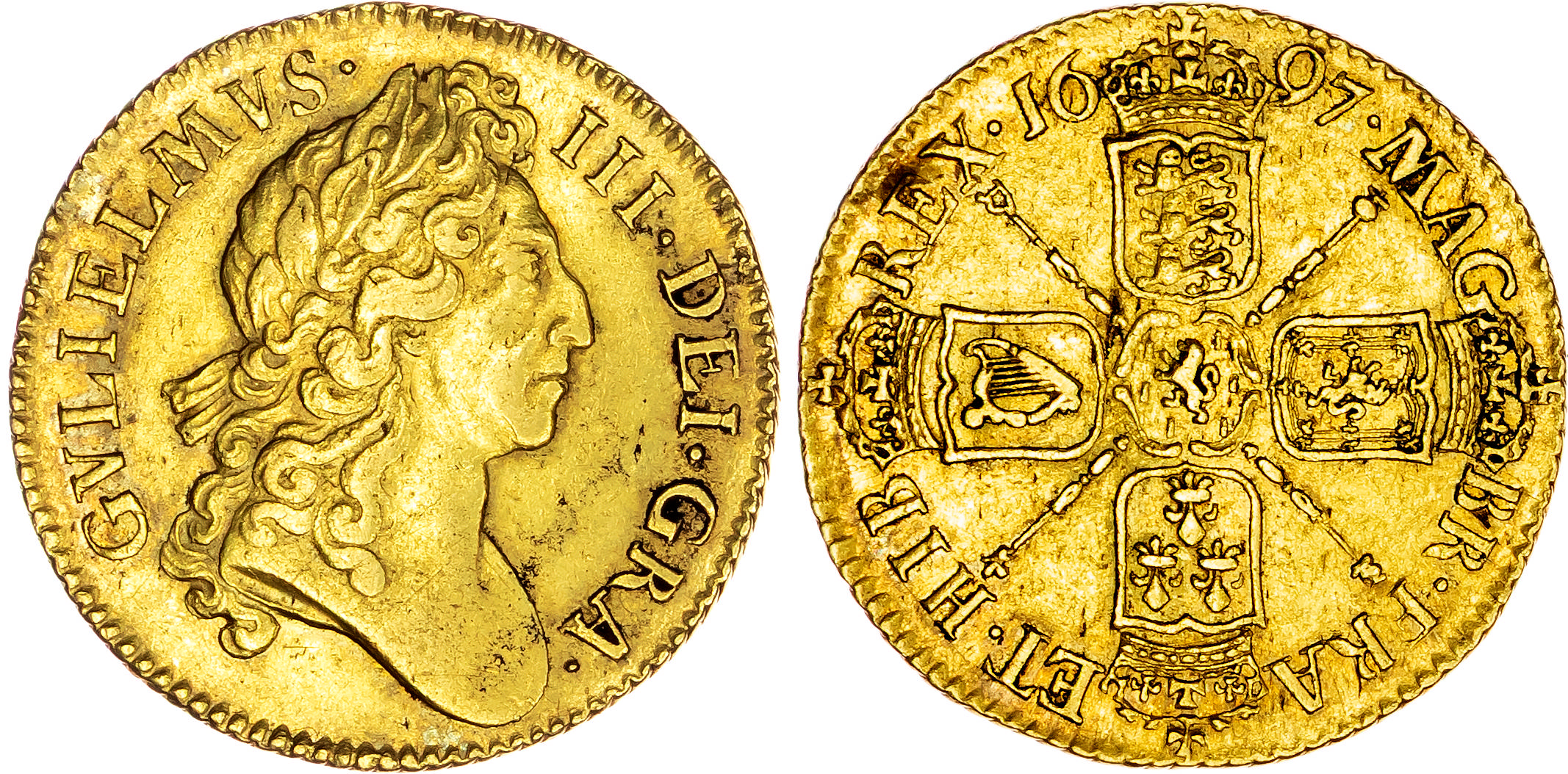 William III (1694-1702), AV Guinea, 1697.