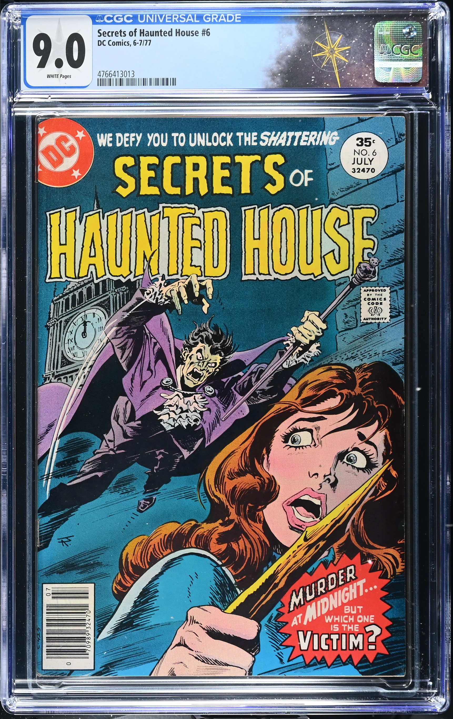 Secrets of Haunted House #6 CGC 9.0 Cover by Jim Aparo (DC Comics, 1977) White Pages