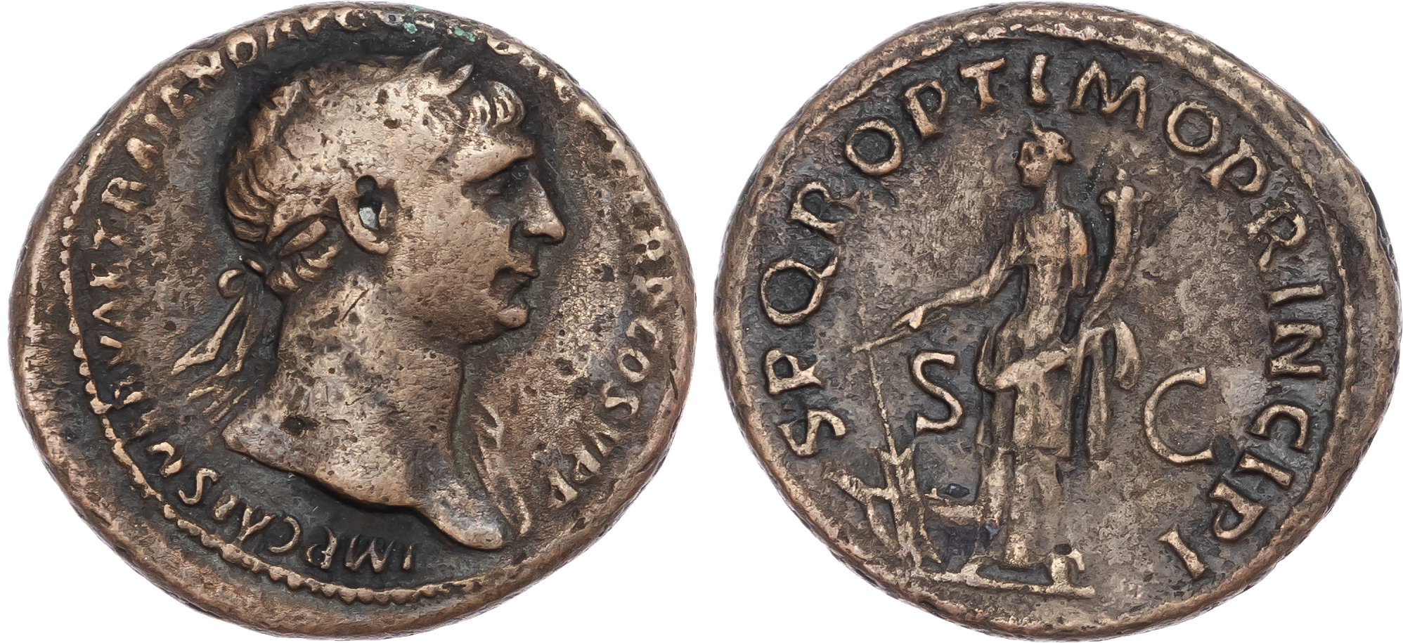 Trajan (AD 98-117) AE As, Rome, AD 103-111, 11.52g. 