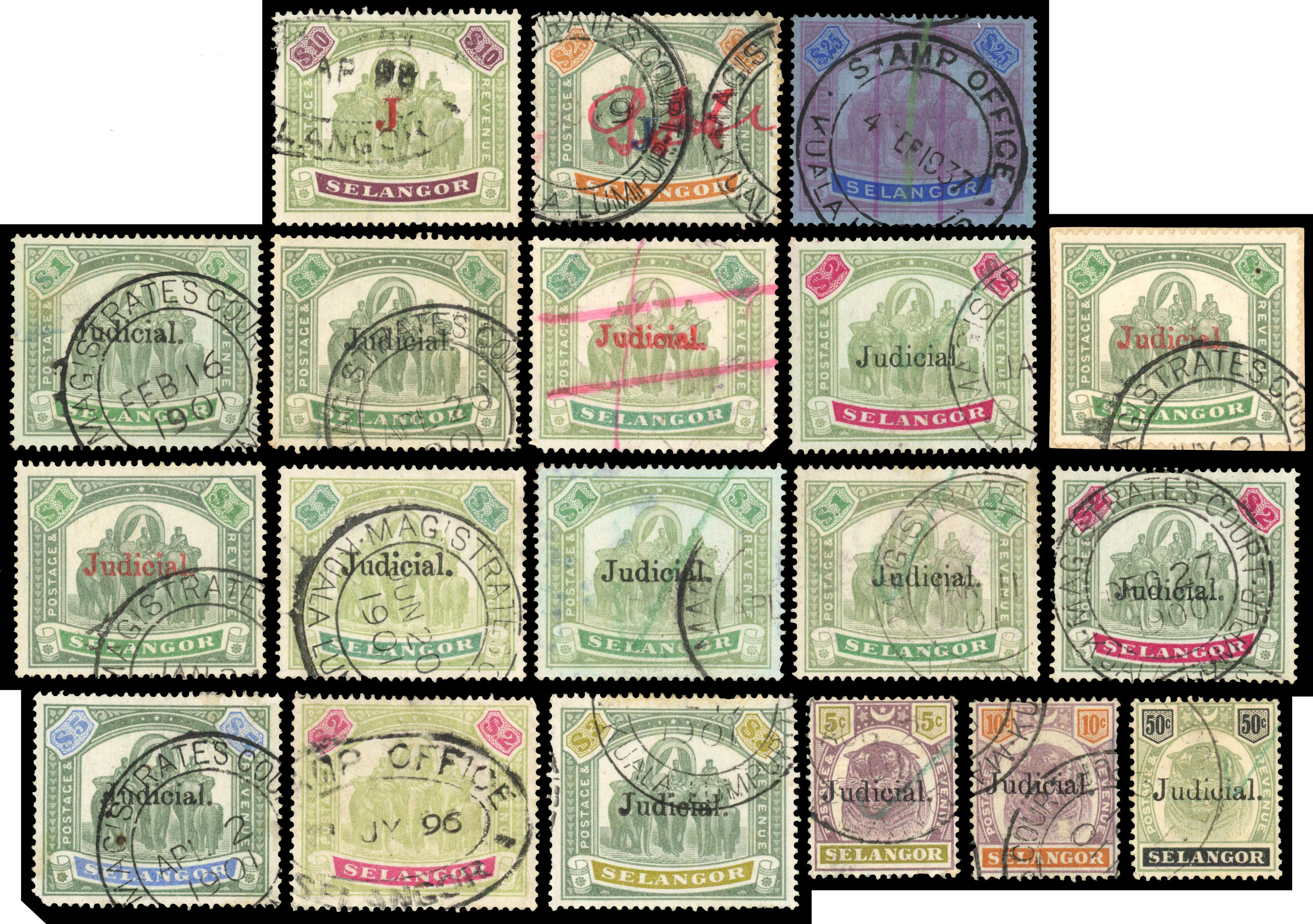 Malaya SELANGOR revenue Collection with Judicials Strength