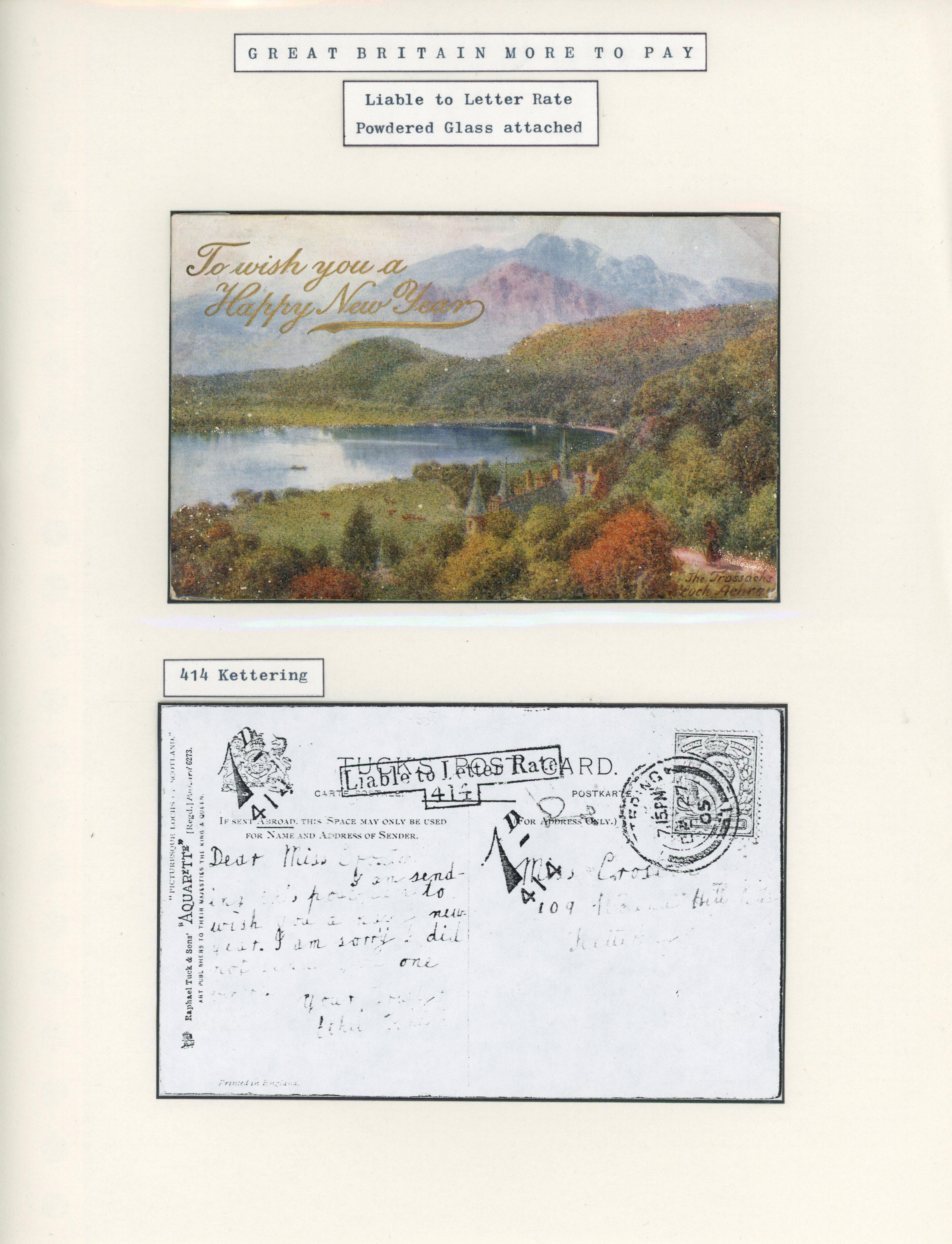 Great Britain 1905 novelty postcard with powdered glass attached