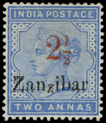 1896 2½d on 2a pale blue (Type 7) with...