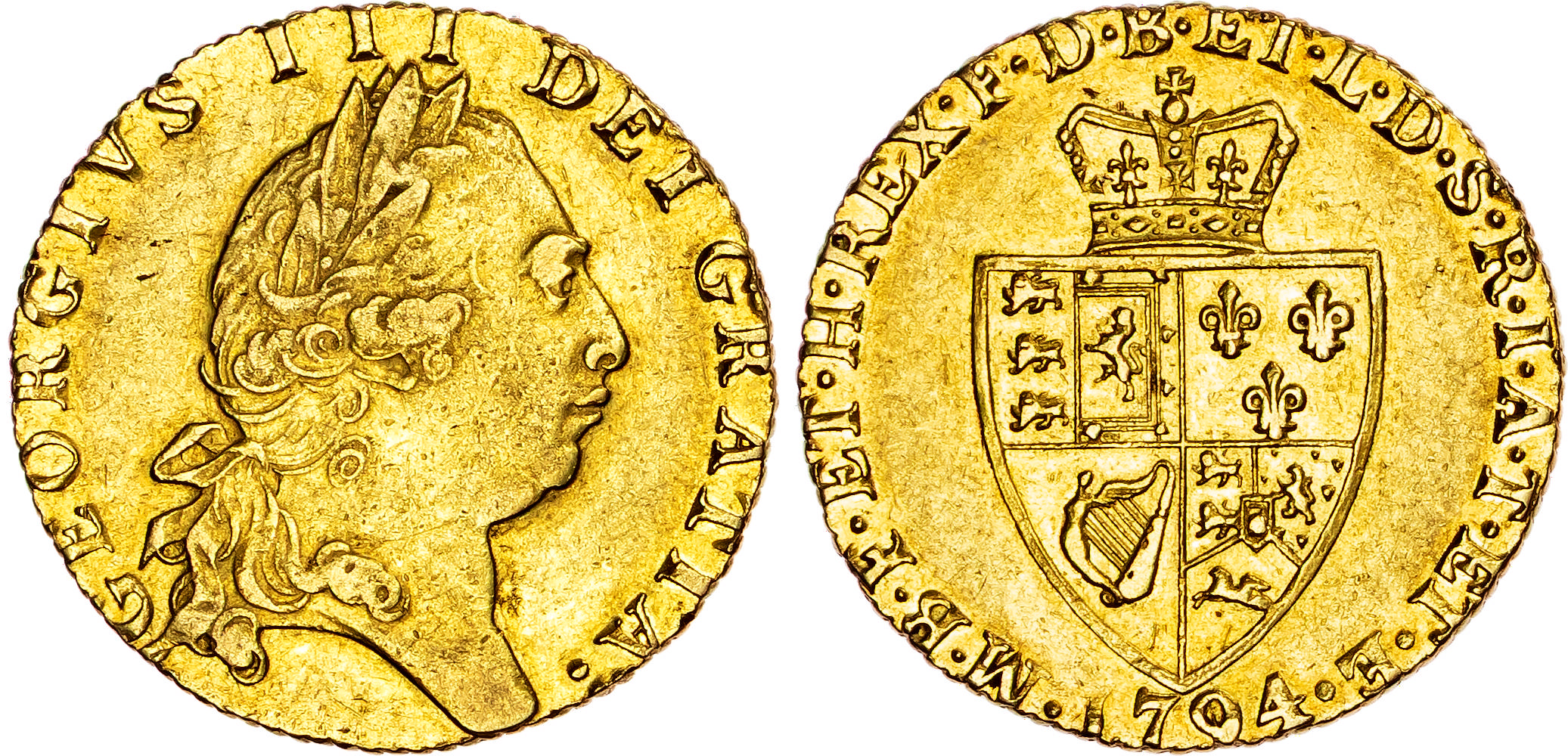 George III (1760-1820), AV ‘Spade’ Guinea, 1794.