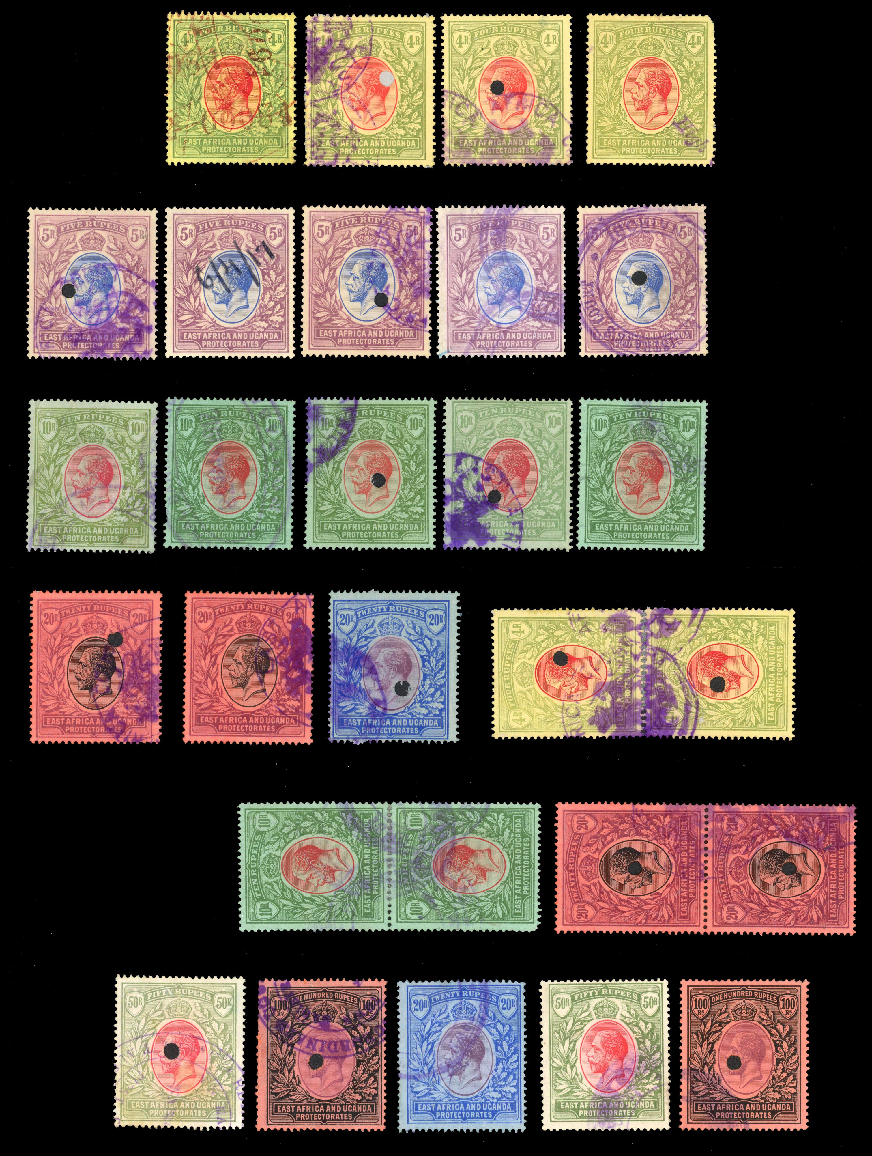 East Africa & Uganda 1912-21 set Revenue uses