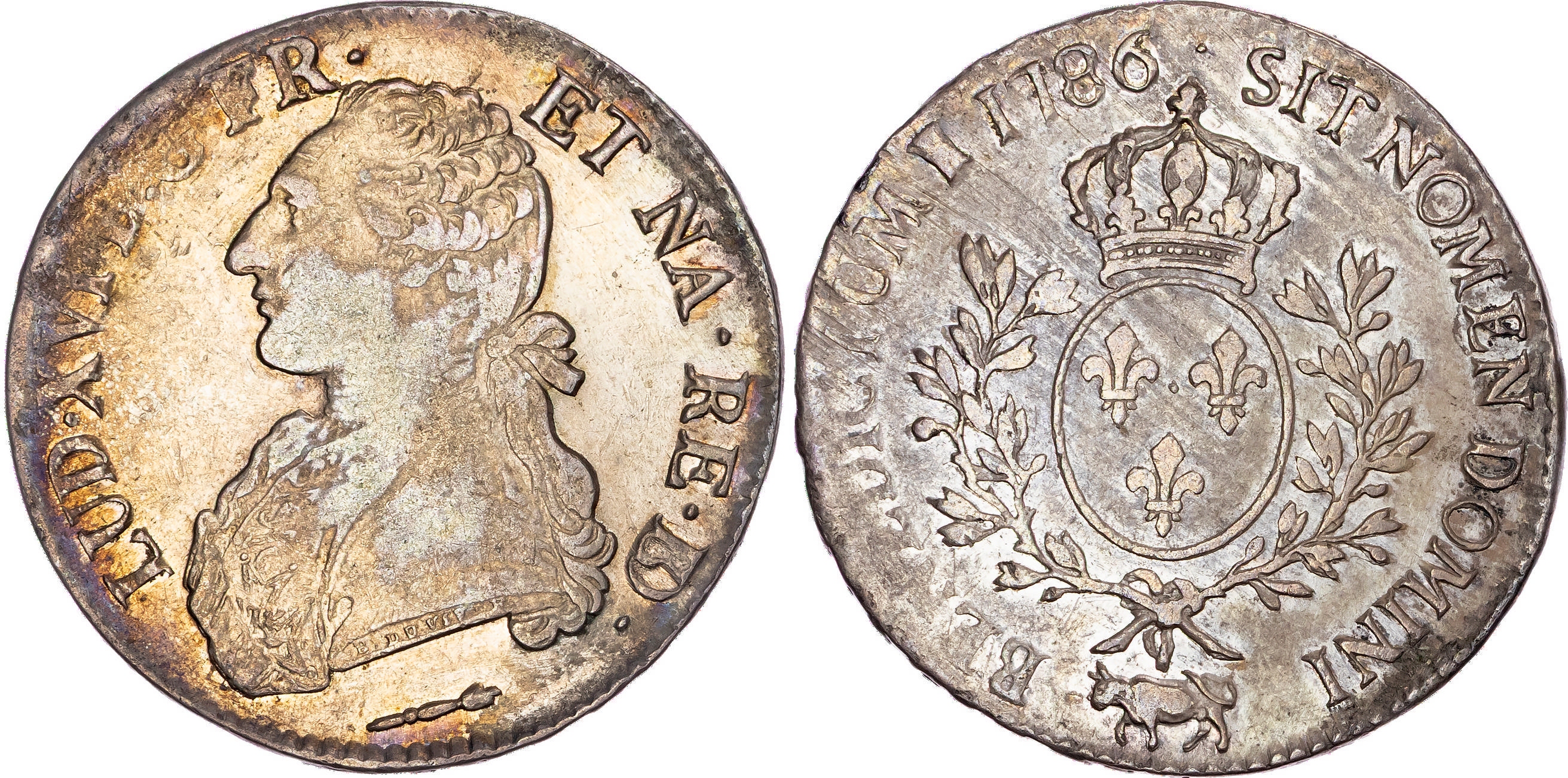 France, Louis XVI (1774-1792), silver Écu aux branches d'olivier, 1786