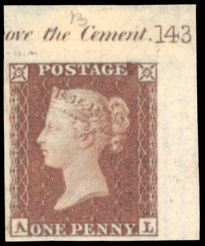 Great Britain SG 8 Plate 143 imprimatur
