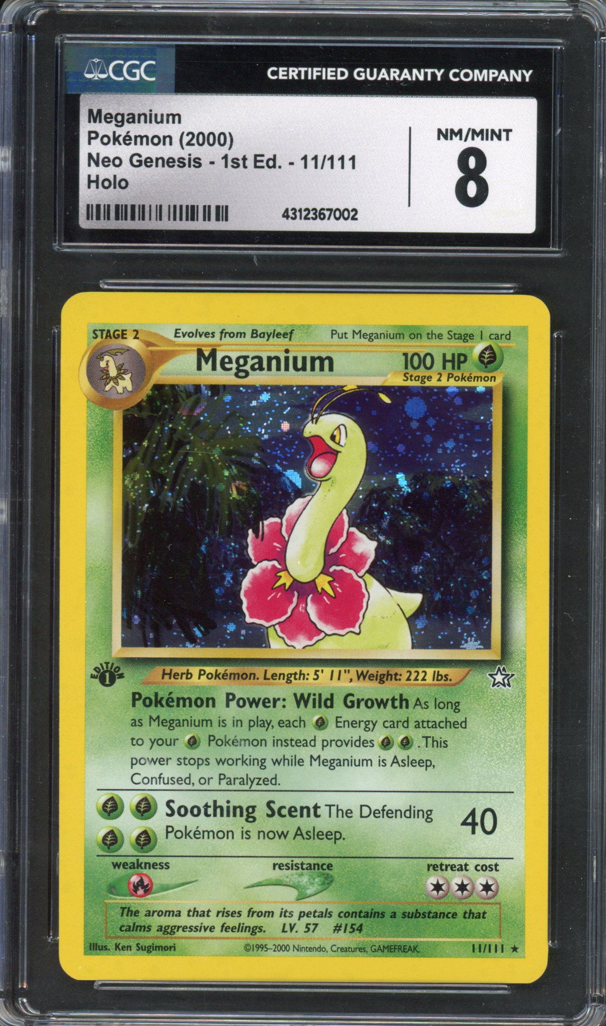 Pokémon TCG - CGC 8 1st Edition Maganium Neo Genesis NM/MINT 