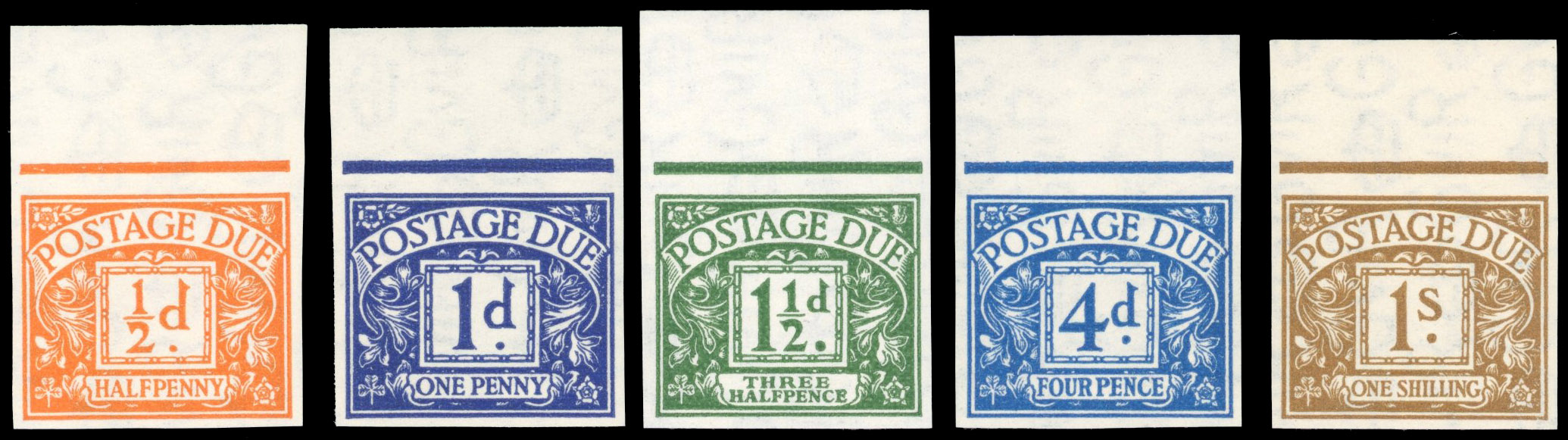 GB SG D35-9 Postage Dues 1951-2 imprimatur set