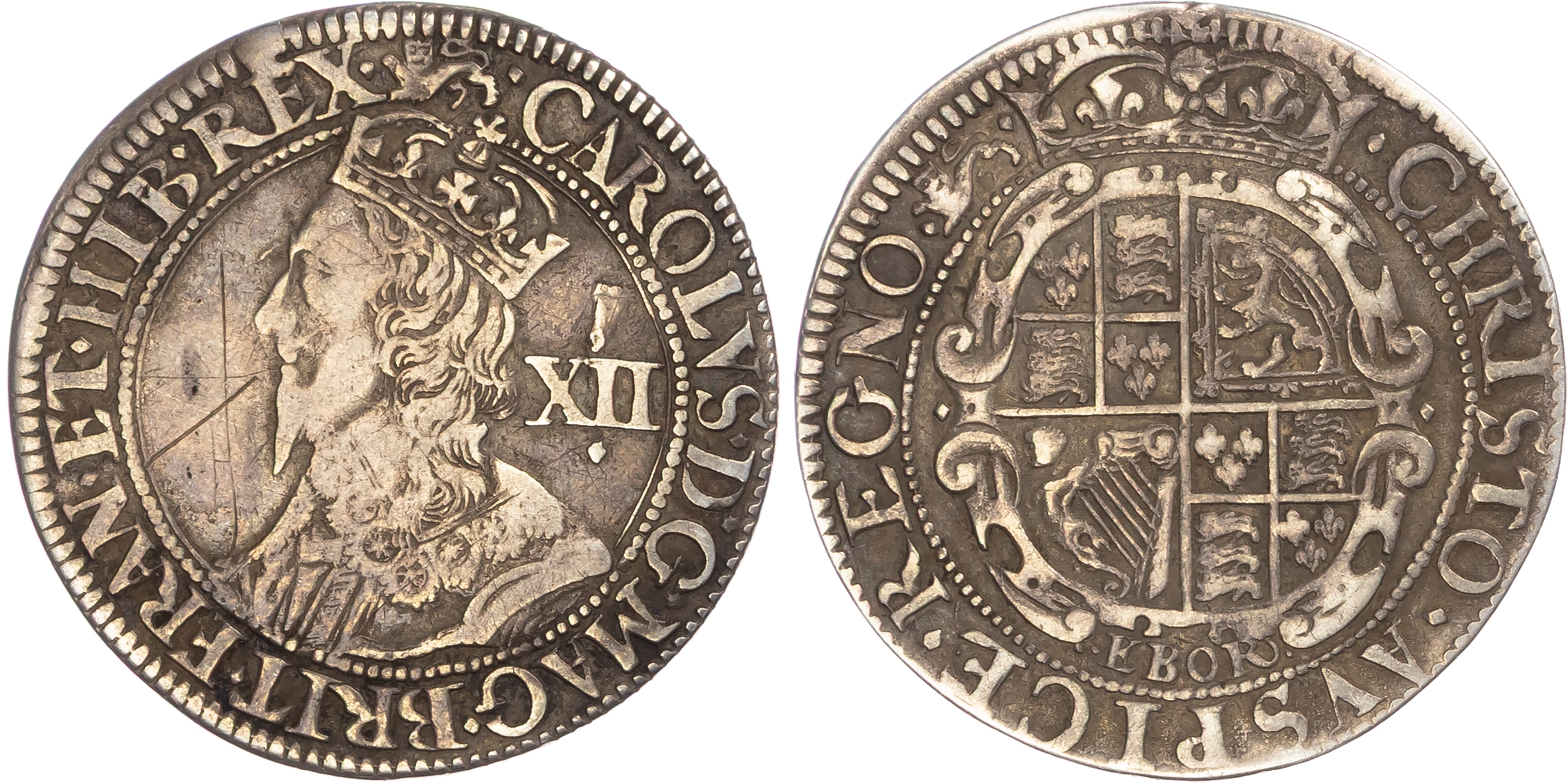 Charles I (1625-1649), Civil War Issues, AR Milled Shilling, Type 4, York mint (1643-1644), mm. lion.