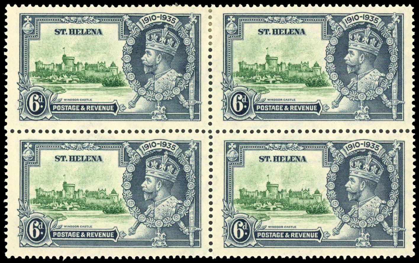 St Helena SG 126f block mint