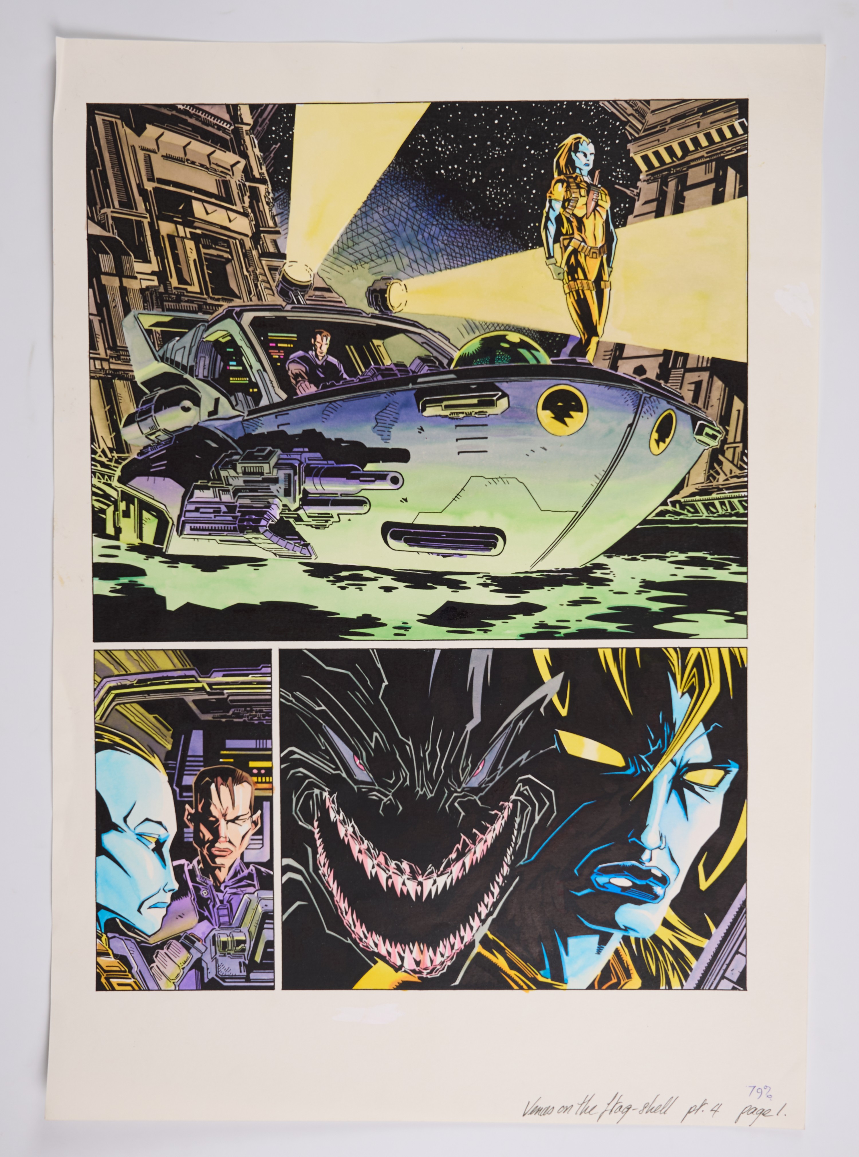 Simon Coleby 2000 AD Prog #979 On The Flasgshell Venus Bluegenes Colour Story Pages (Fleetway, 1996) Total 5