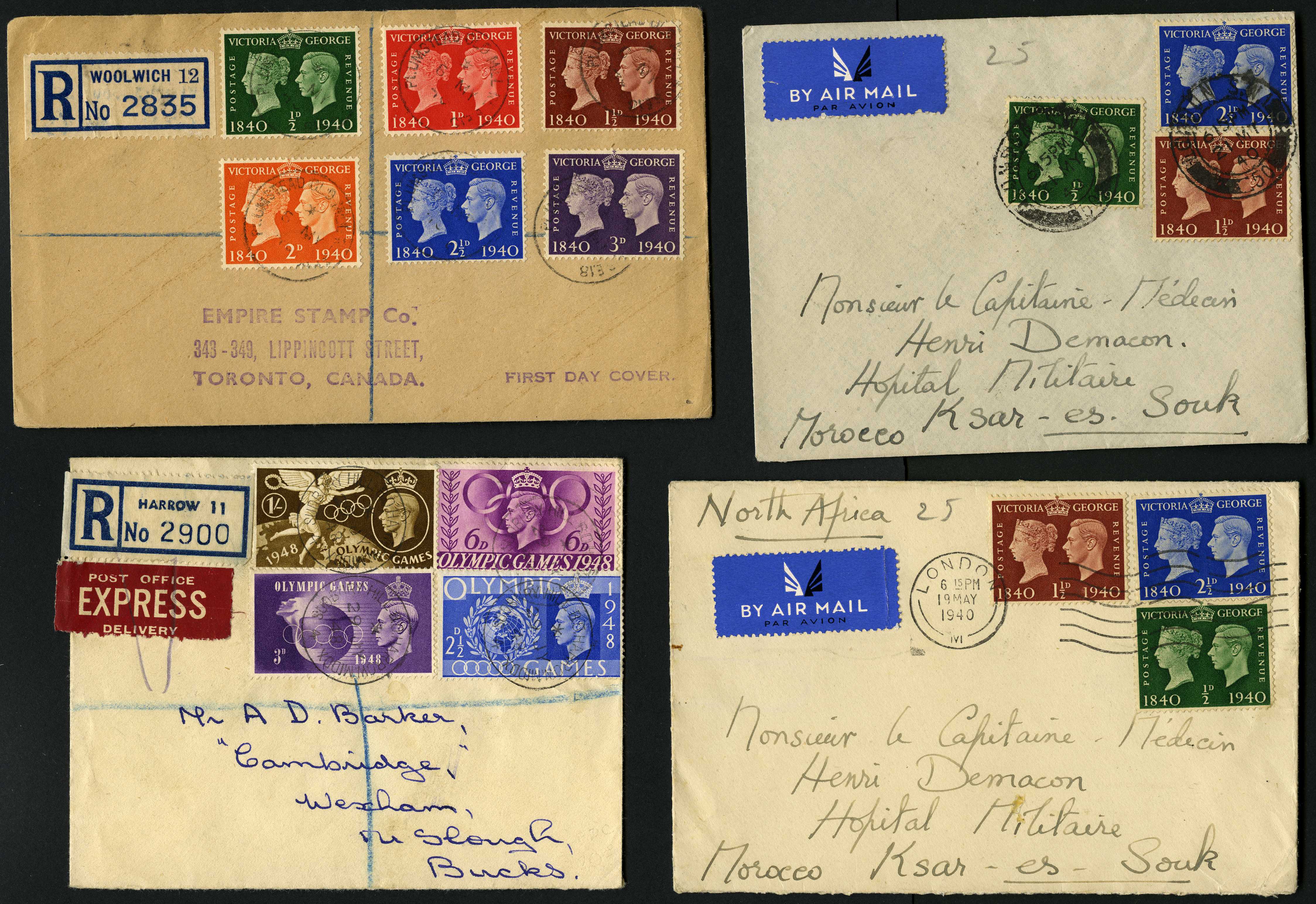 POSTAL HISTORY: King George VI selection...