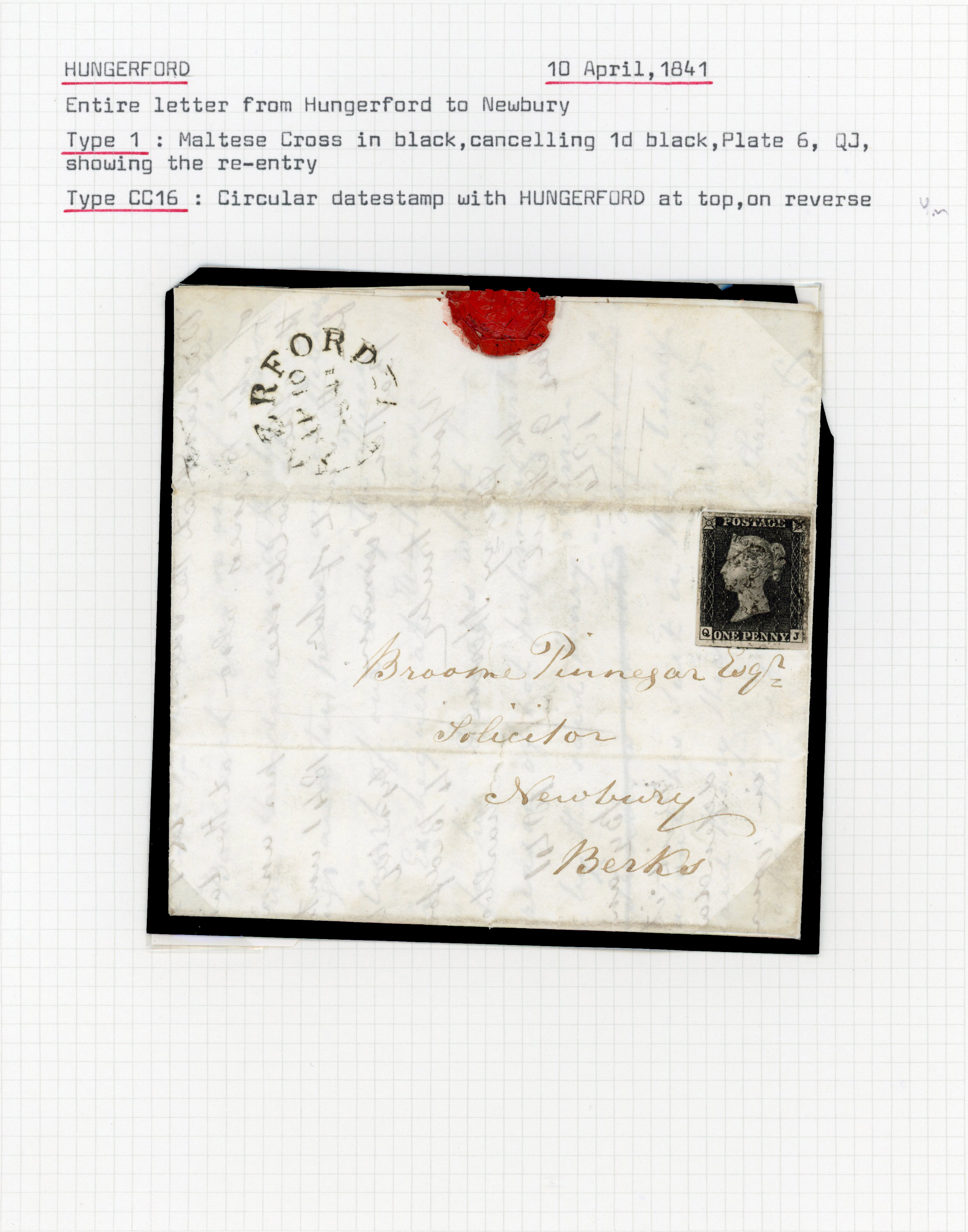 1840 1d black unplated selection consisting of twenty-four stamps on entires/entire letters, cancelled