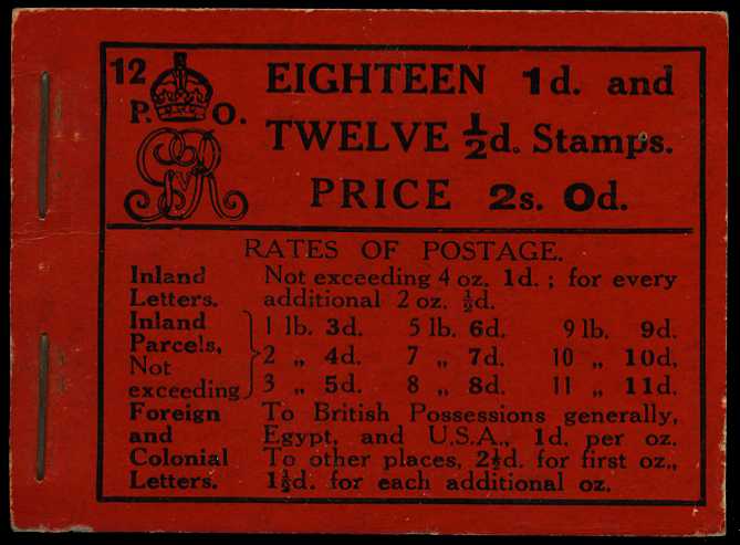 1913 (July) 2/- booklet (#12), panes with...