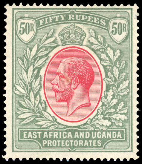 KUT 1912-21 50r dull rose-red and dull greyish green