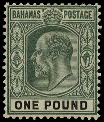 1902-07 £1 green and black, very fine large...