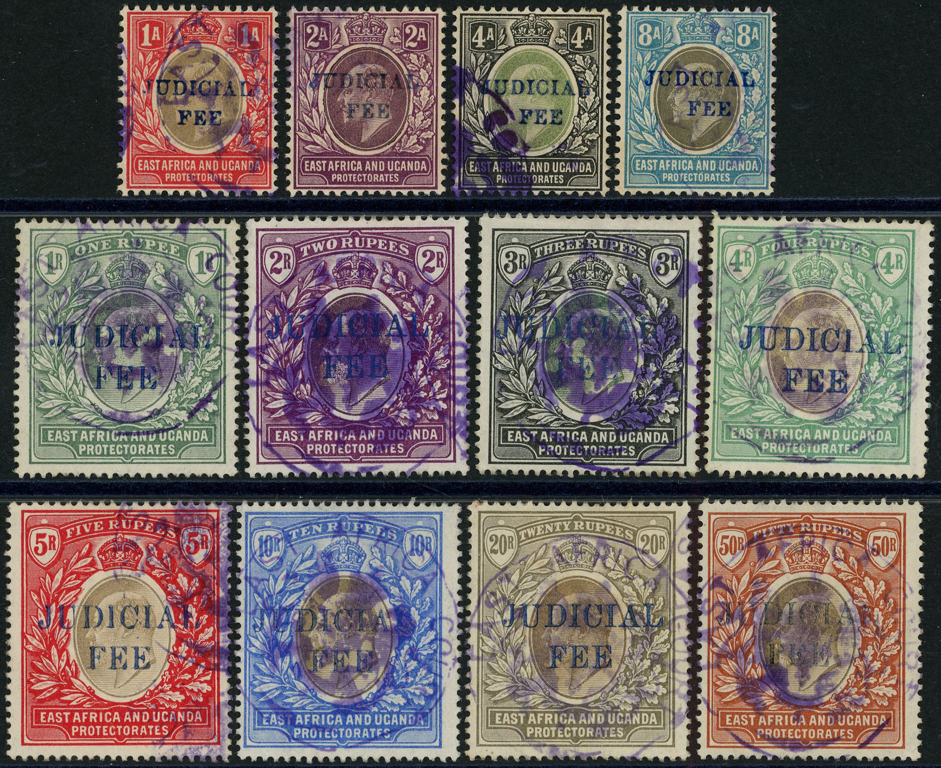 Judicial Fee: c.1905 1a to 50r group of...