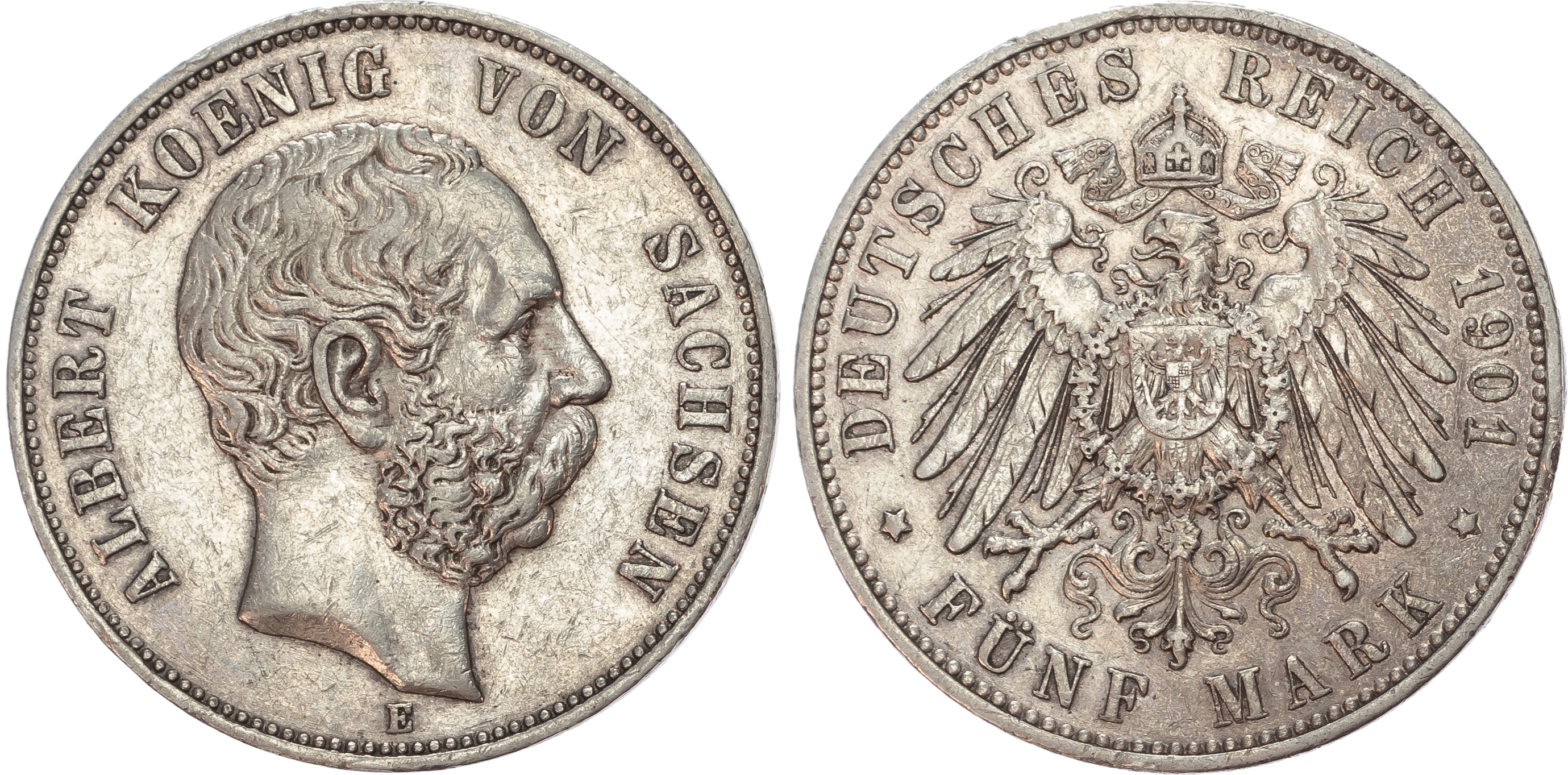 Germany, Saxony, Albrecht I (1873-1902), silver 5 Marks (3).