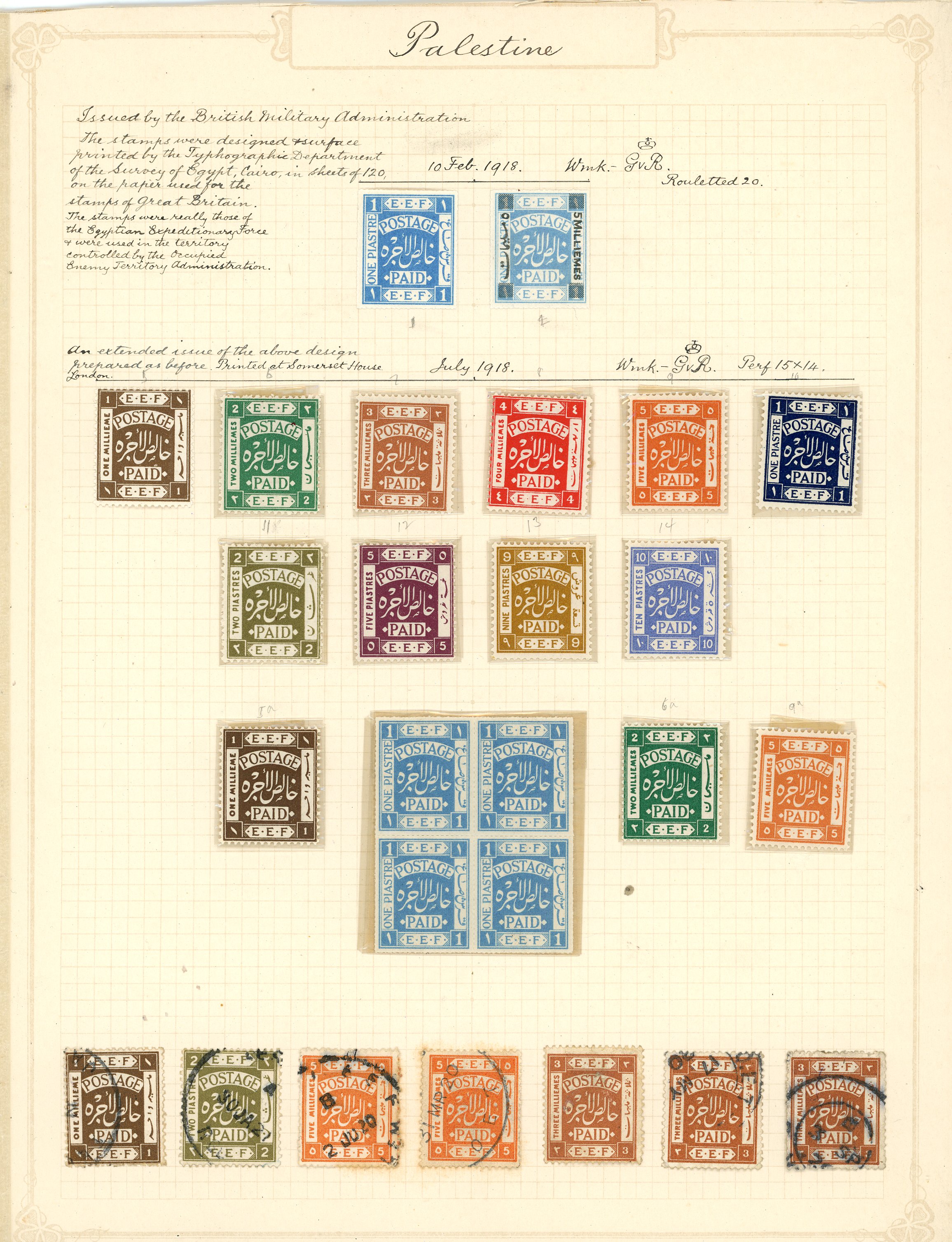 1918- 1927 Collection on album pages (7),...