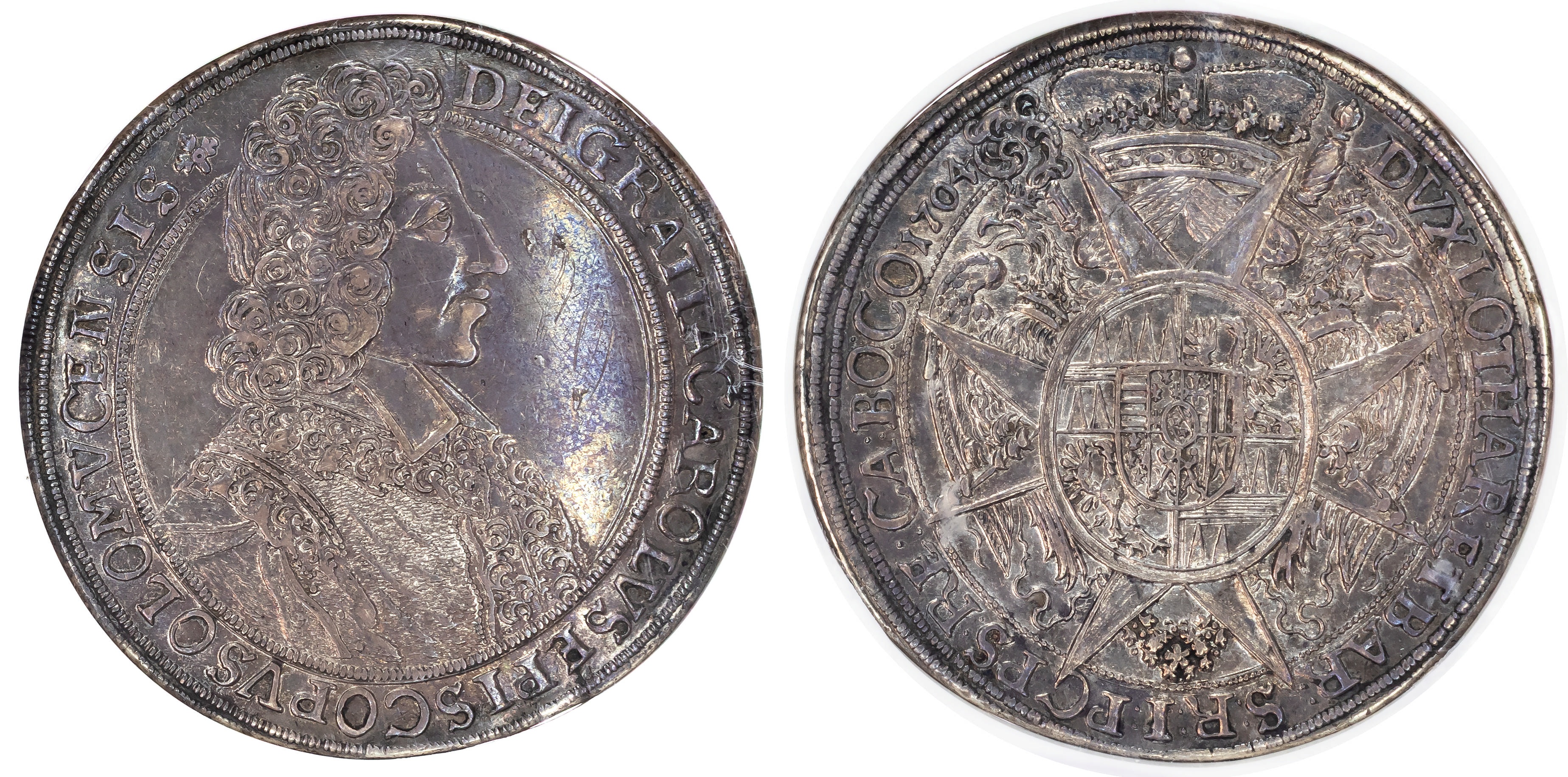 Austria, Olmütz, Charles III Joseph von Lothringen (1695-1711), silver Taler, 1704, Kremsier (Dav. 1208). In N…