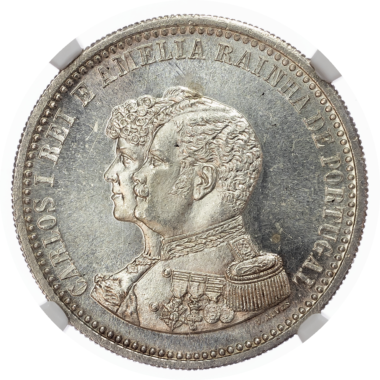 Portugal. Carlos I Discovery of India AR 500 Reis. 1898.