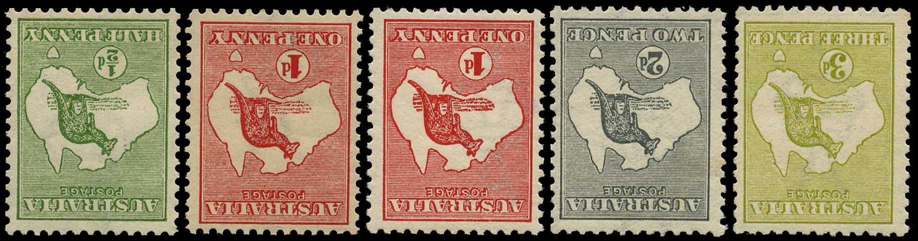 1913 First Watermark: quintet comprising...