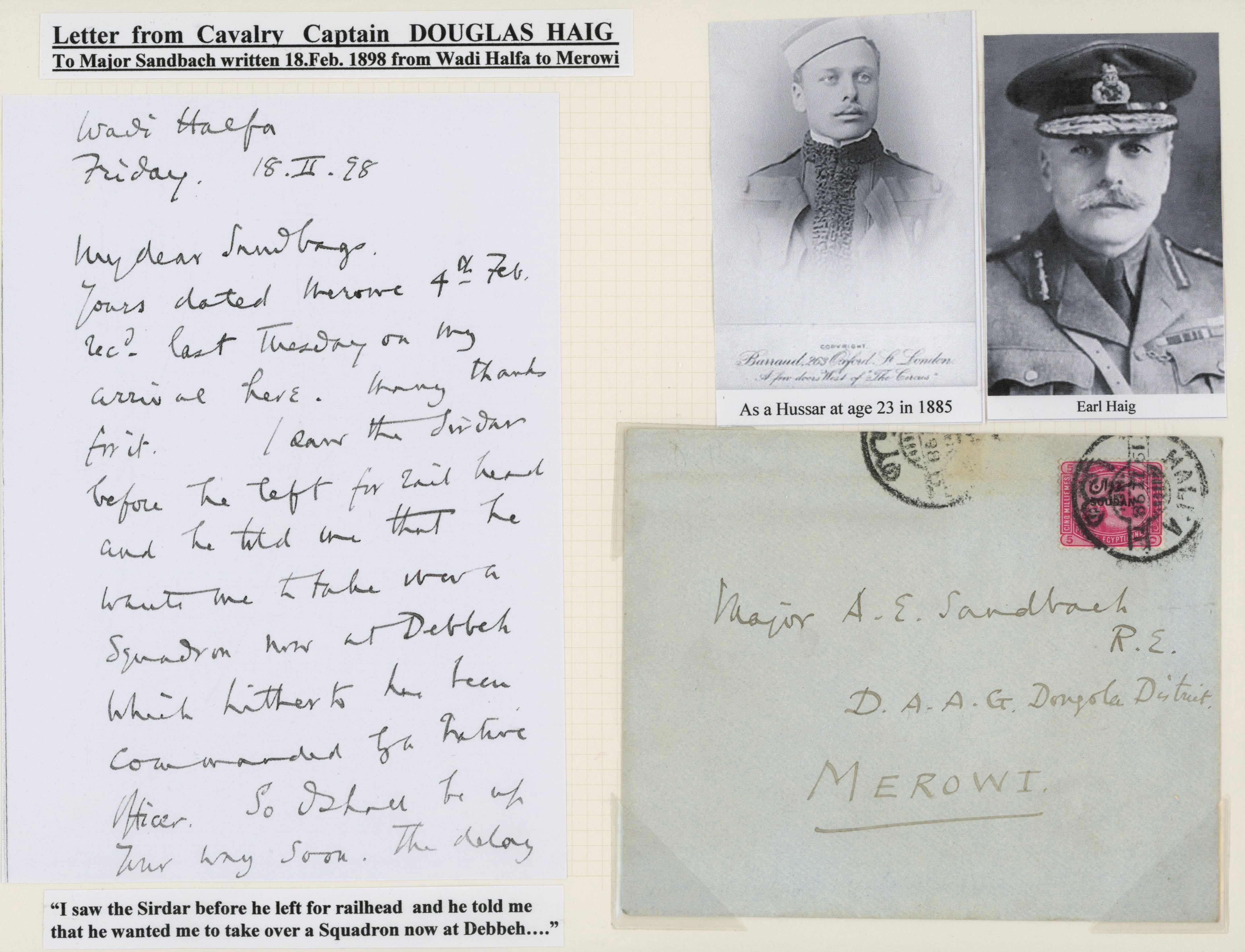 Sudan 1898 cover from Douglas Haig