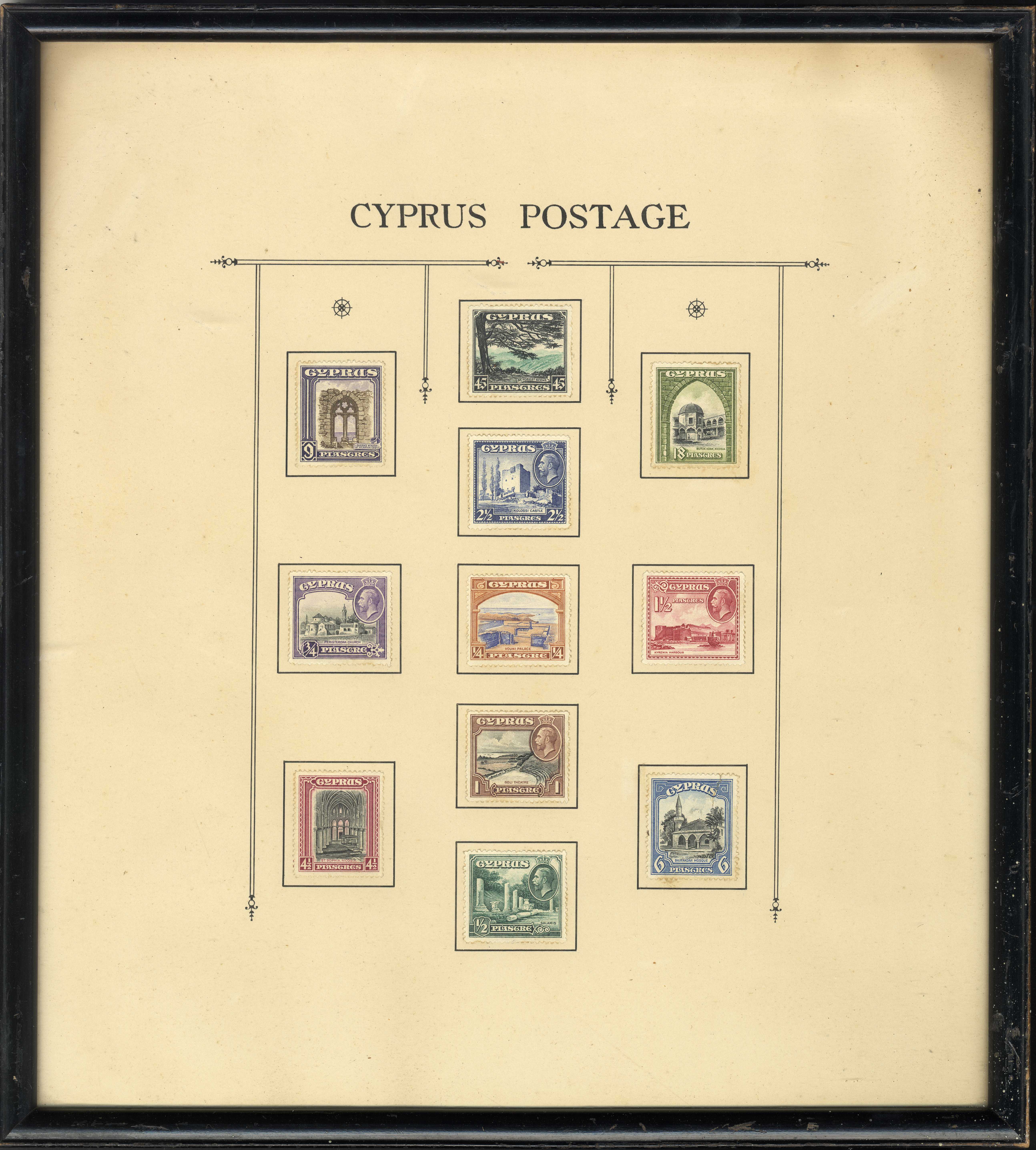 1928 (1 Dec) Pictorial set of eleven affixed to...