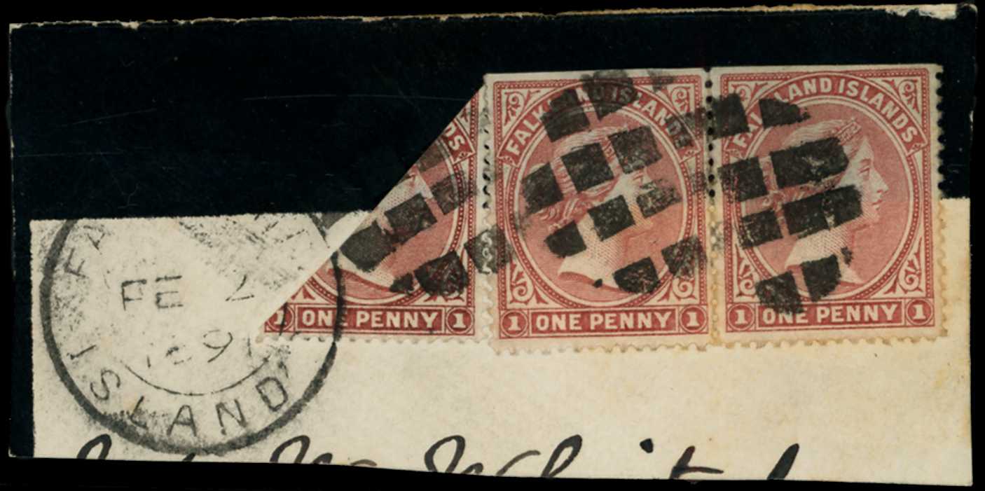 1889 1d red-brown horizontal pair (straight...