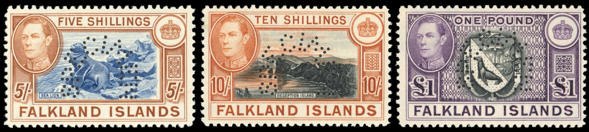 Falkland Islands Dependencies SG 146s/163s 1938-50 set of 16 perf specimen