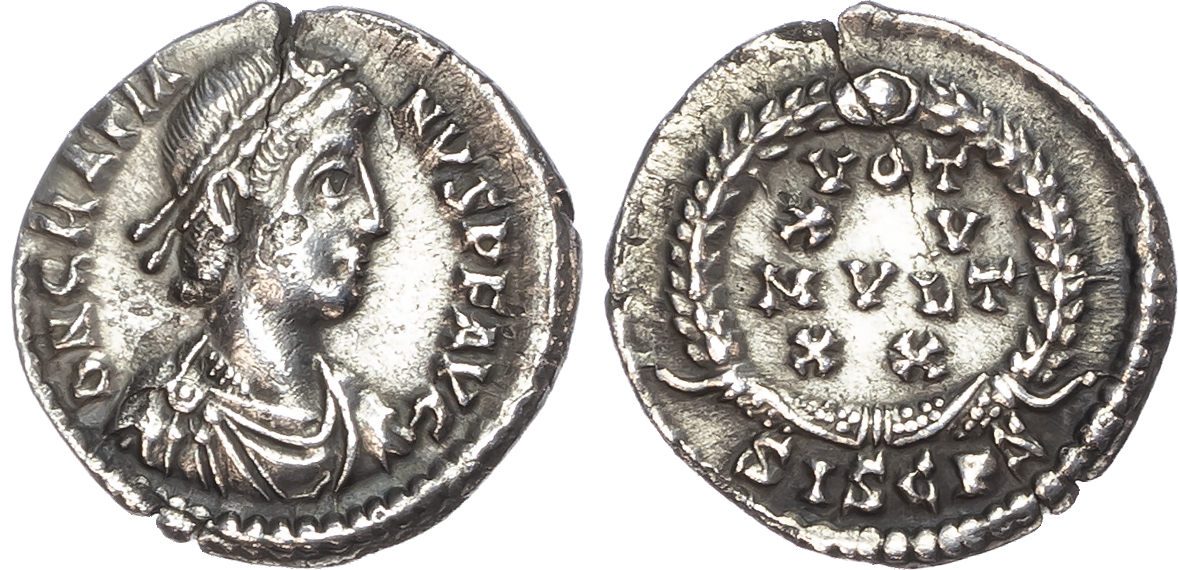 Gratian (AD 367-383) AR Siliqua, Siscia, 1.59g.