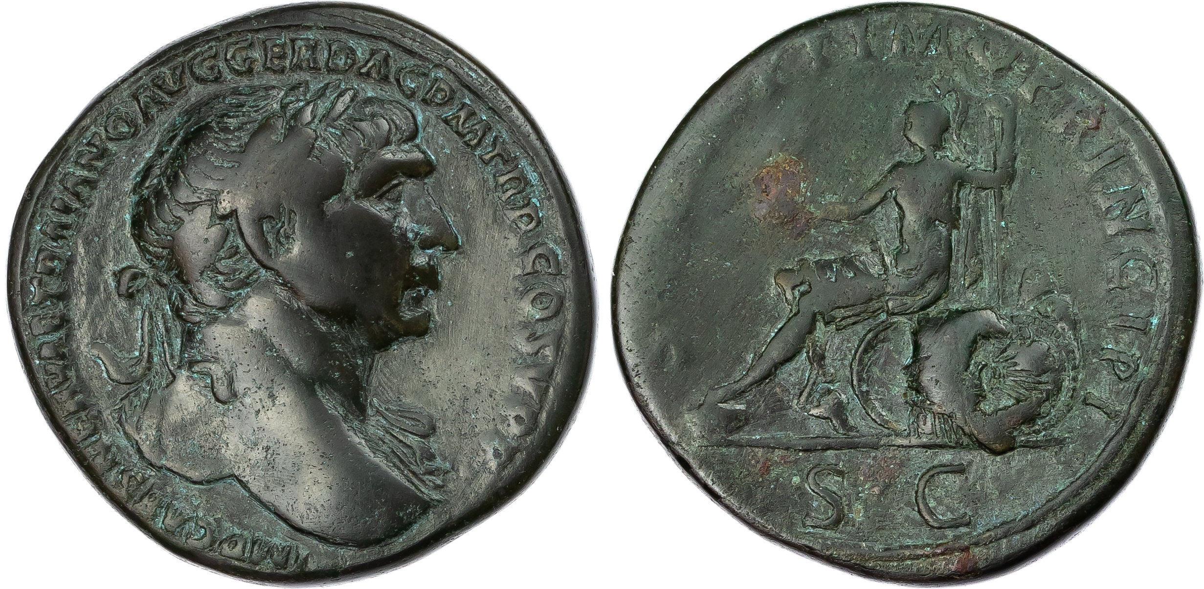 Trajan (AD 98-117) AE Sestertius, Rome, AD 103-111, 23.46g. 