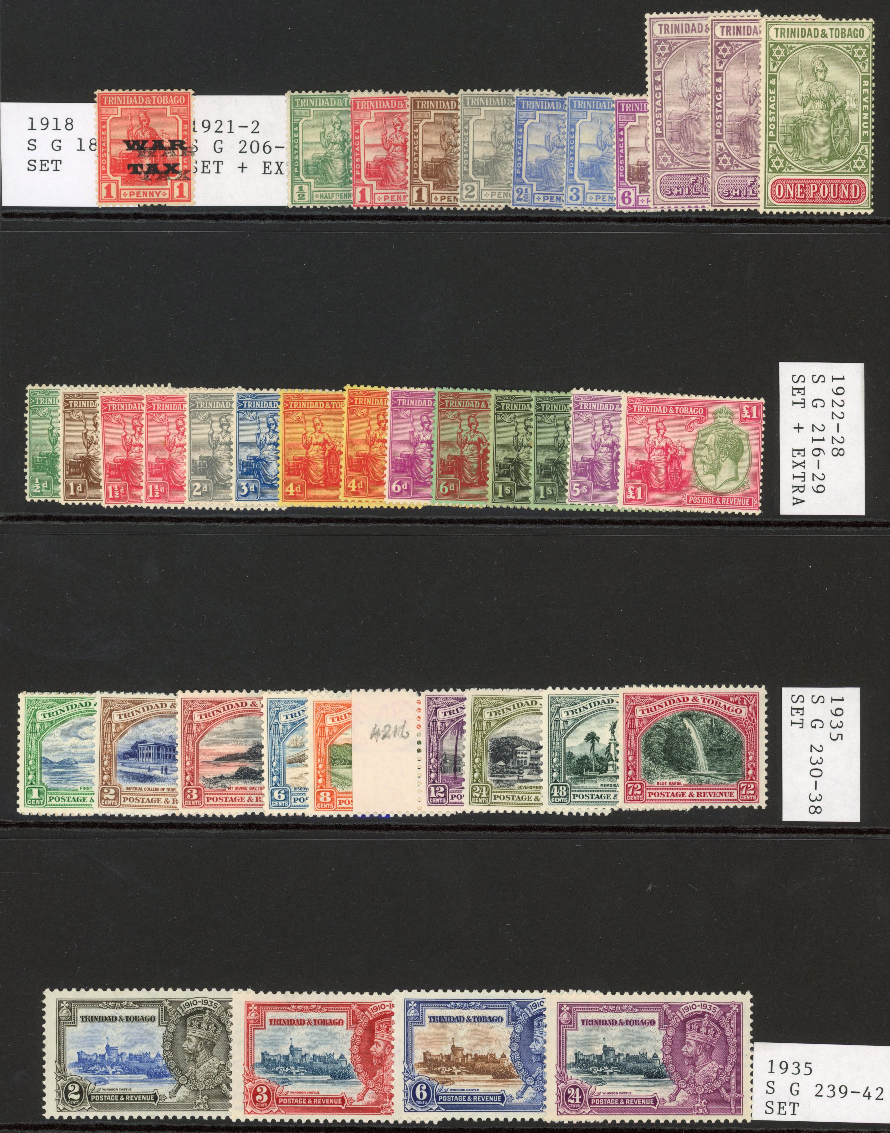 Trinidad & Tobago: 1918-35 mint selection