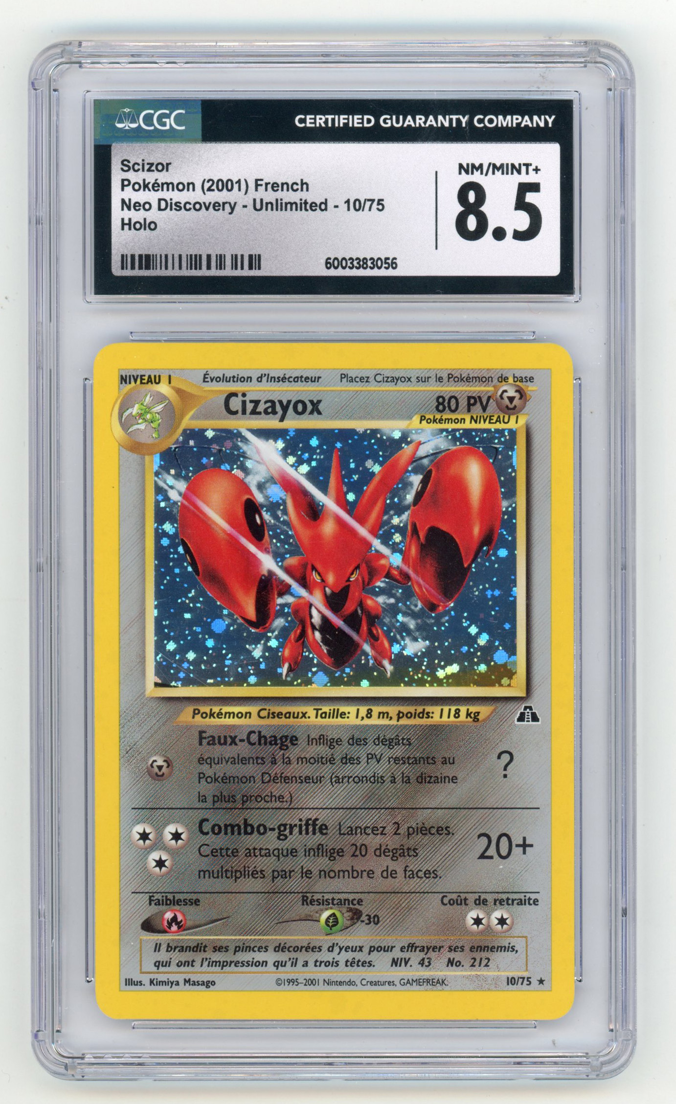 CGC 8.5 Scizor #10 Holo French - Neo Discovery