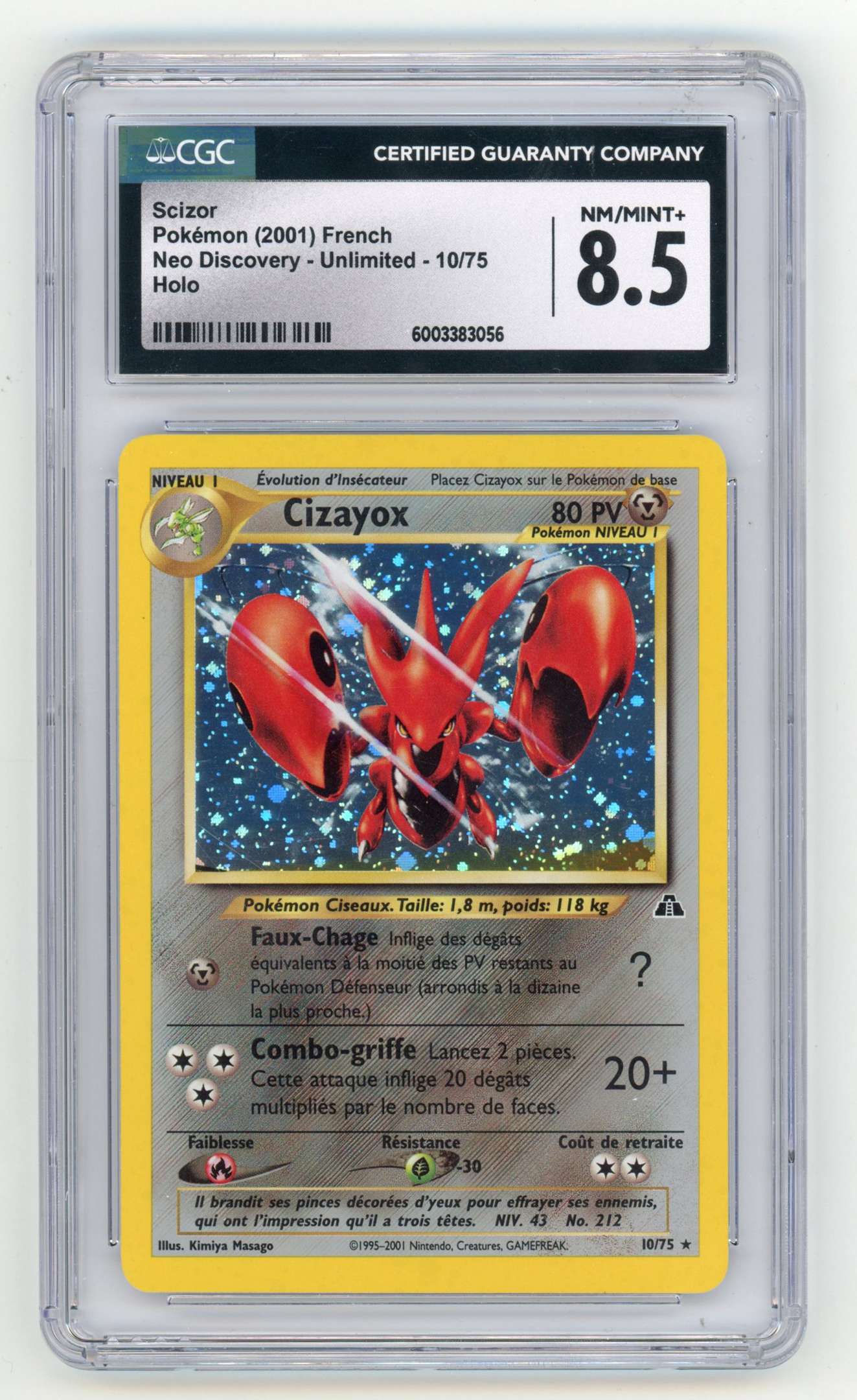 Past auction: CGC 8.5 Scizor #10 Holo French - Neo Discovery | 28