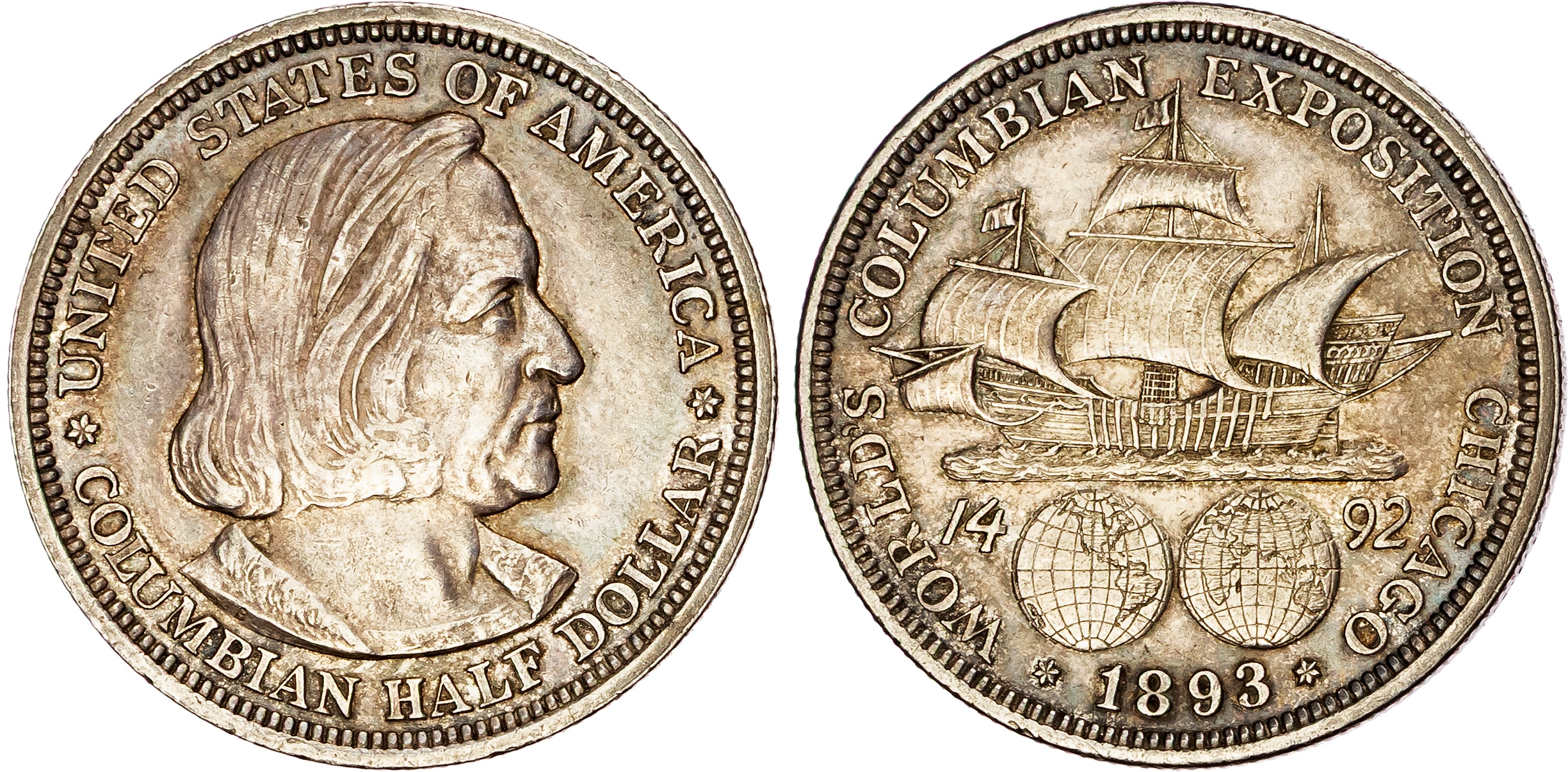 USA, World’s Columbian Exposition, silver Half Dollars (2)