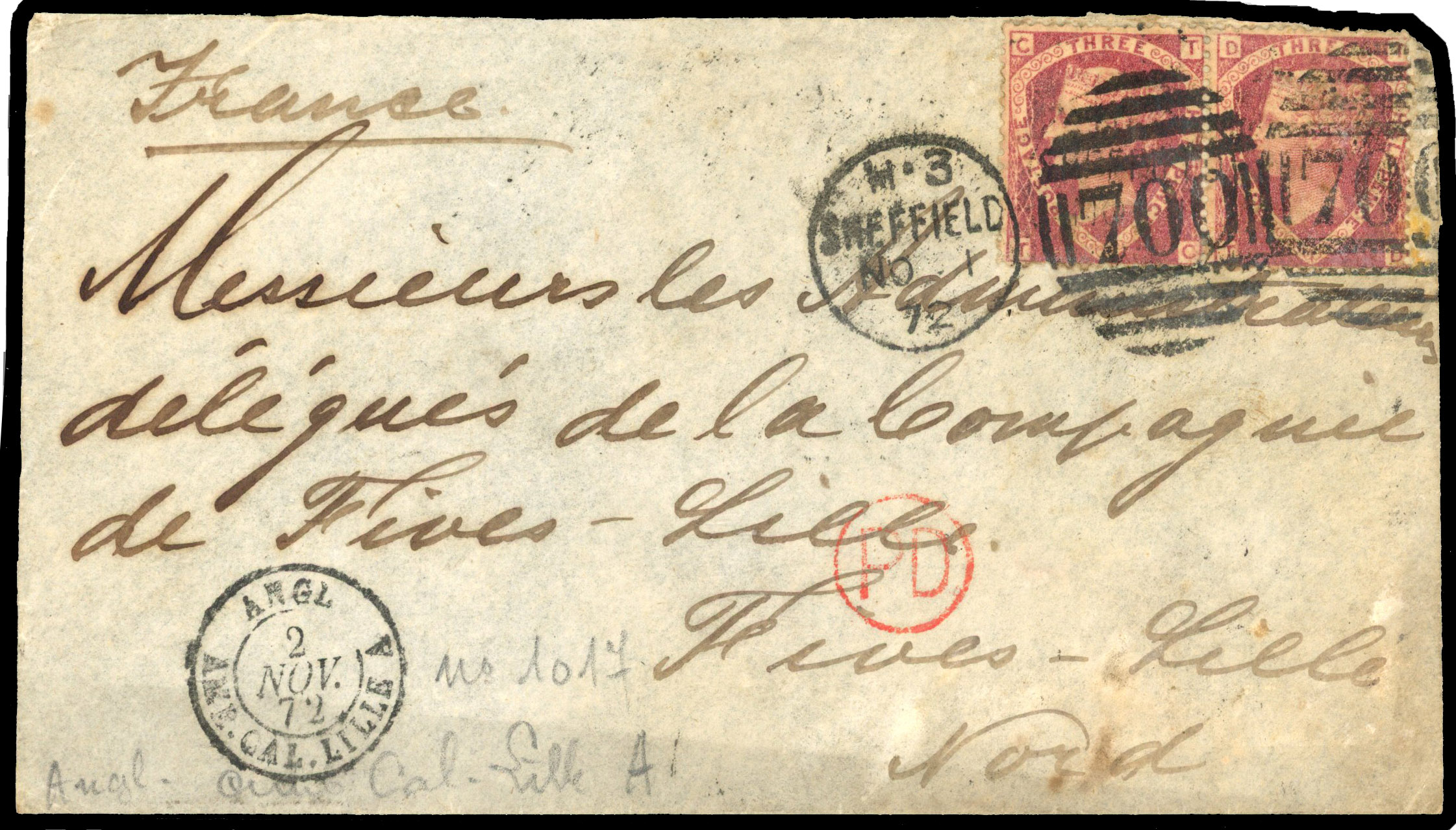 1868 Vickers, Sons & Co, Limited, Sheffield unofficial underprints. A front with pair