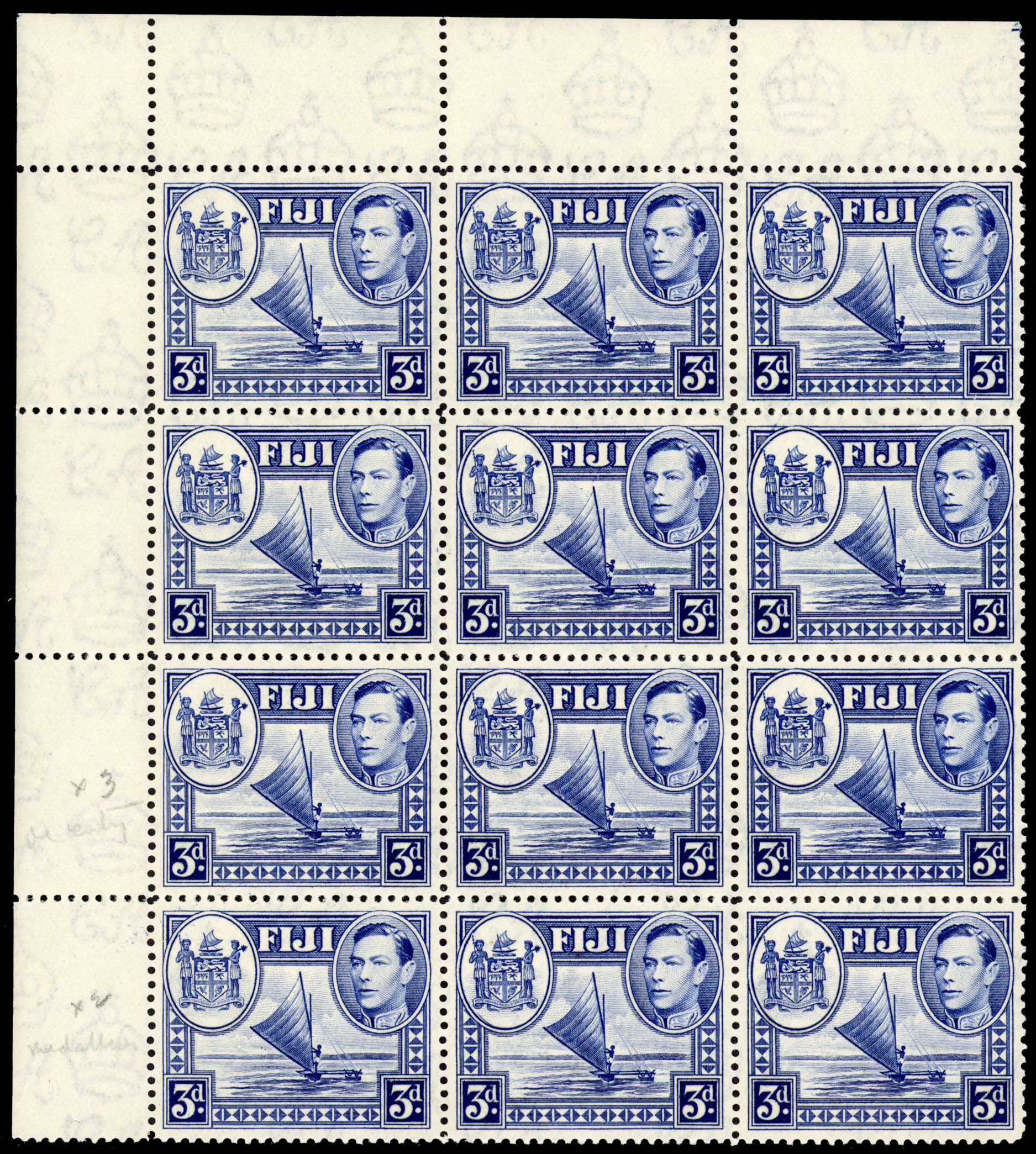 Fiji SG 257a block mint