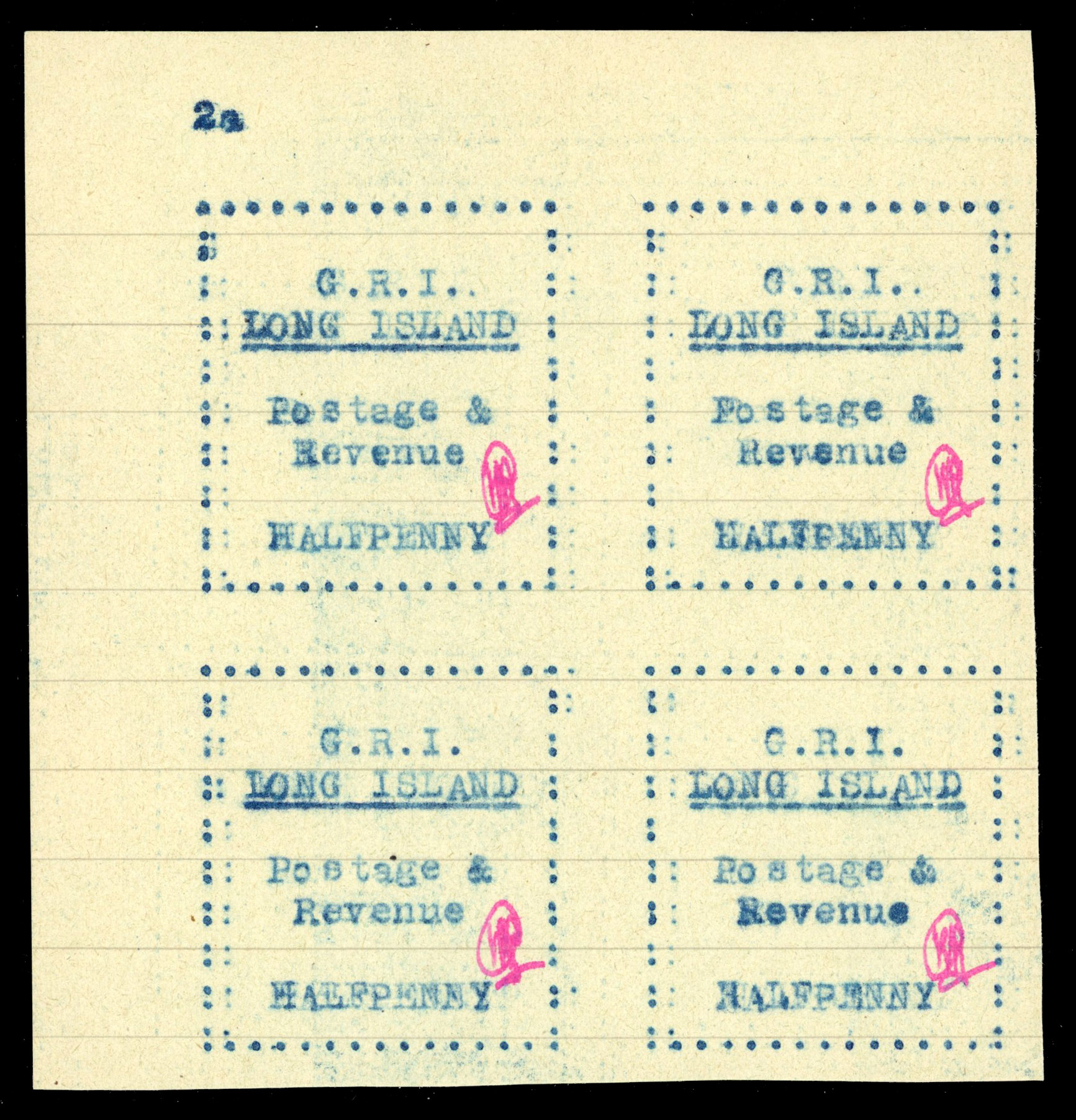 Long Island SG 5 block unused