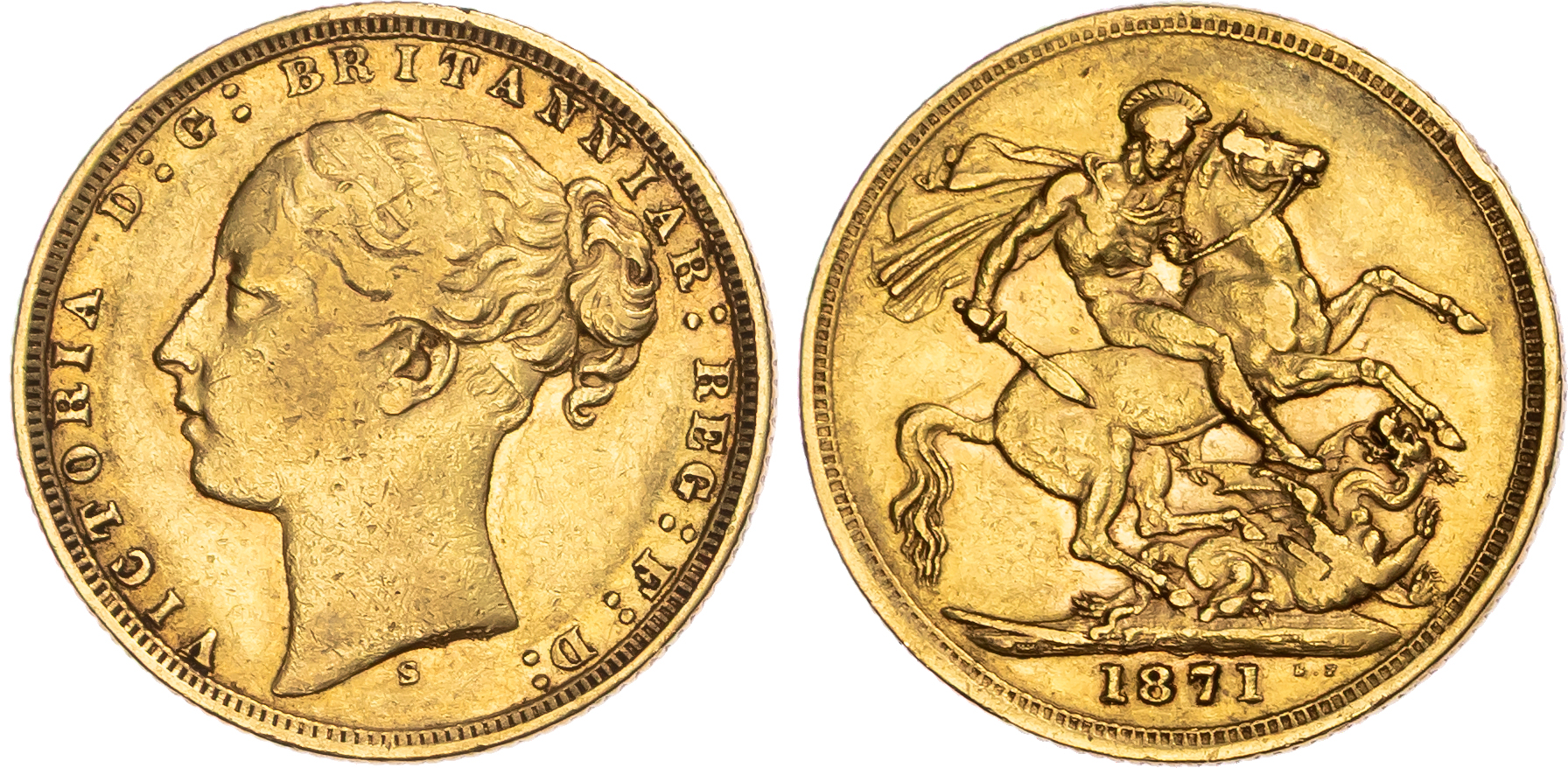 Victoria (1837-1901), Sovereign, 1871 Sydney.