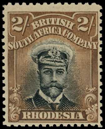 1913-7 2/- Head Die II, perf 14. Mint example...