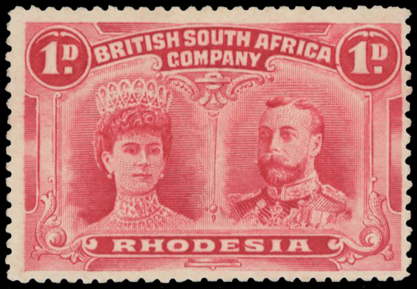 † 1d rose-red SG 125, position 53 AFRICA re-entry mint