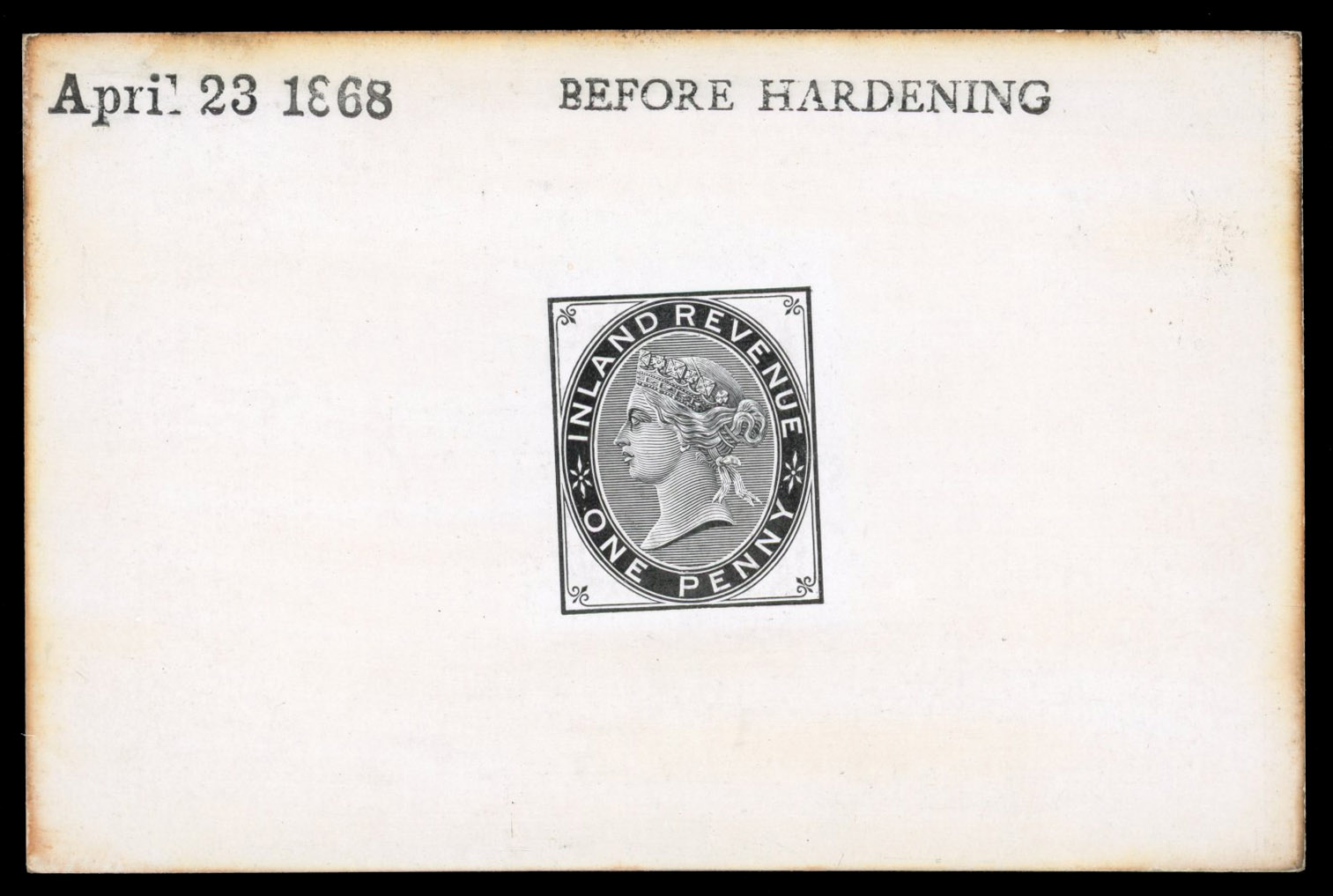GB Postal Fiscals SG F19 1868 Inland Revenue 1d Die Proof unlisted date