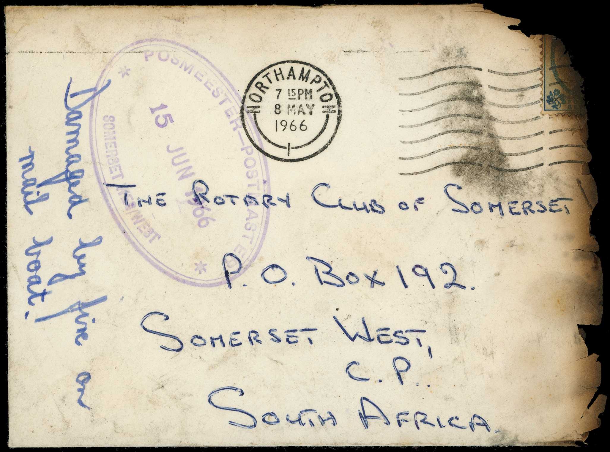 South Africa: 1966 cover from Great Britain...